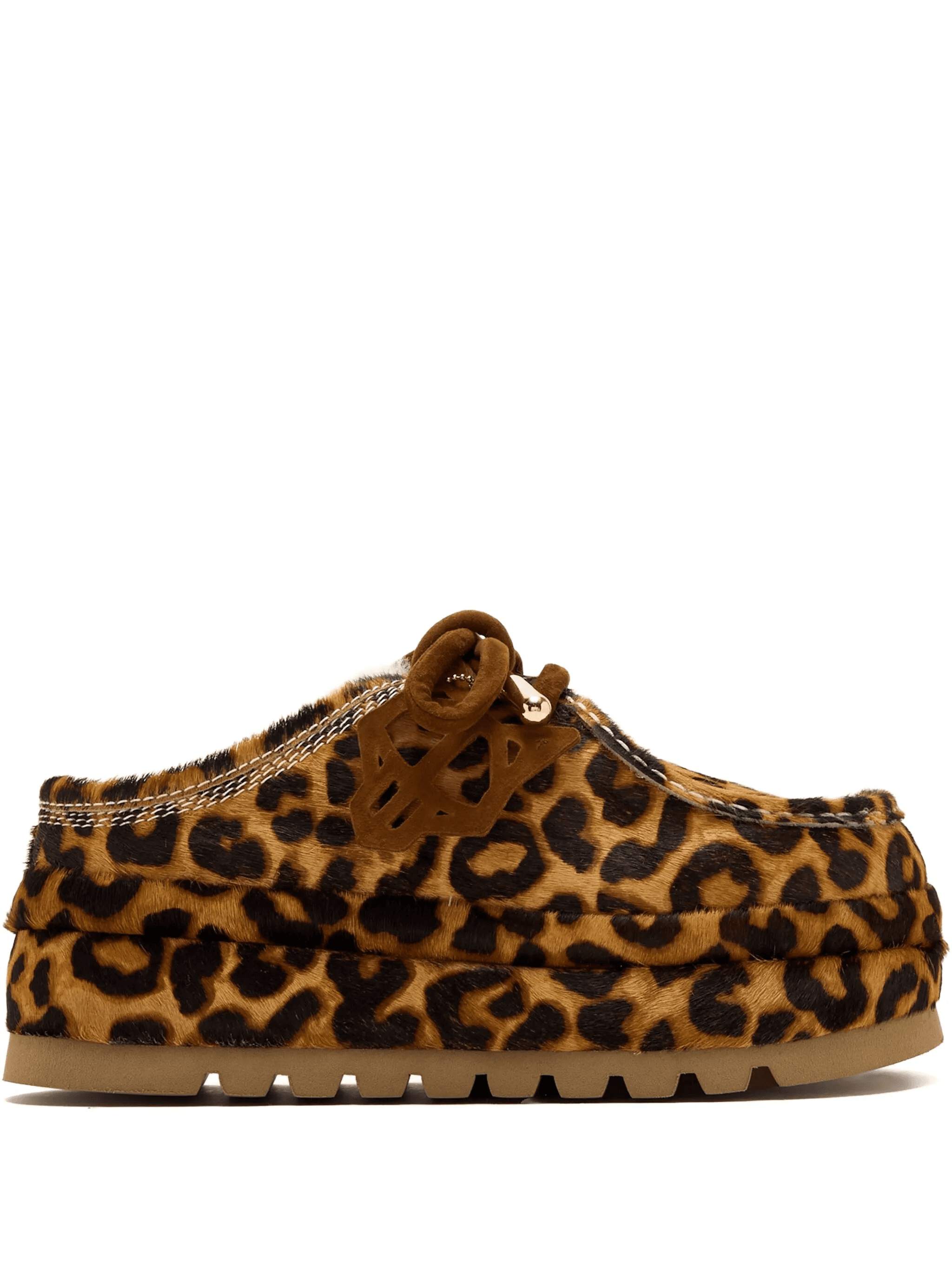 leopard-print suede shearling ankle boots - Image 1