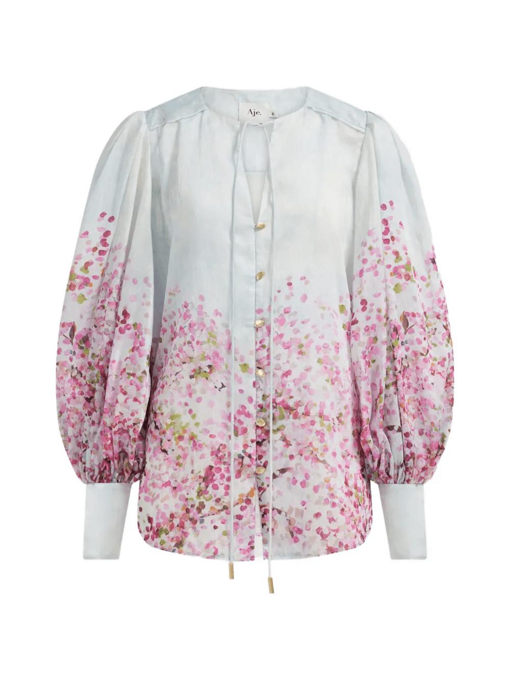 bishop-sleeves floral-print blouse - Image 1