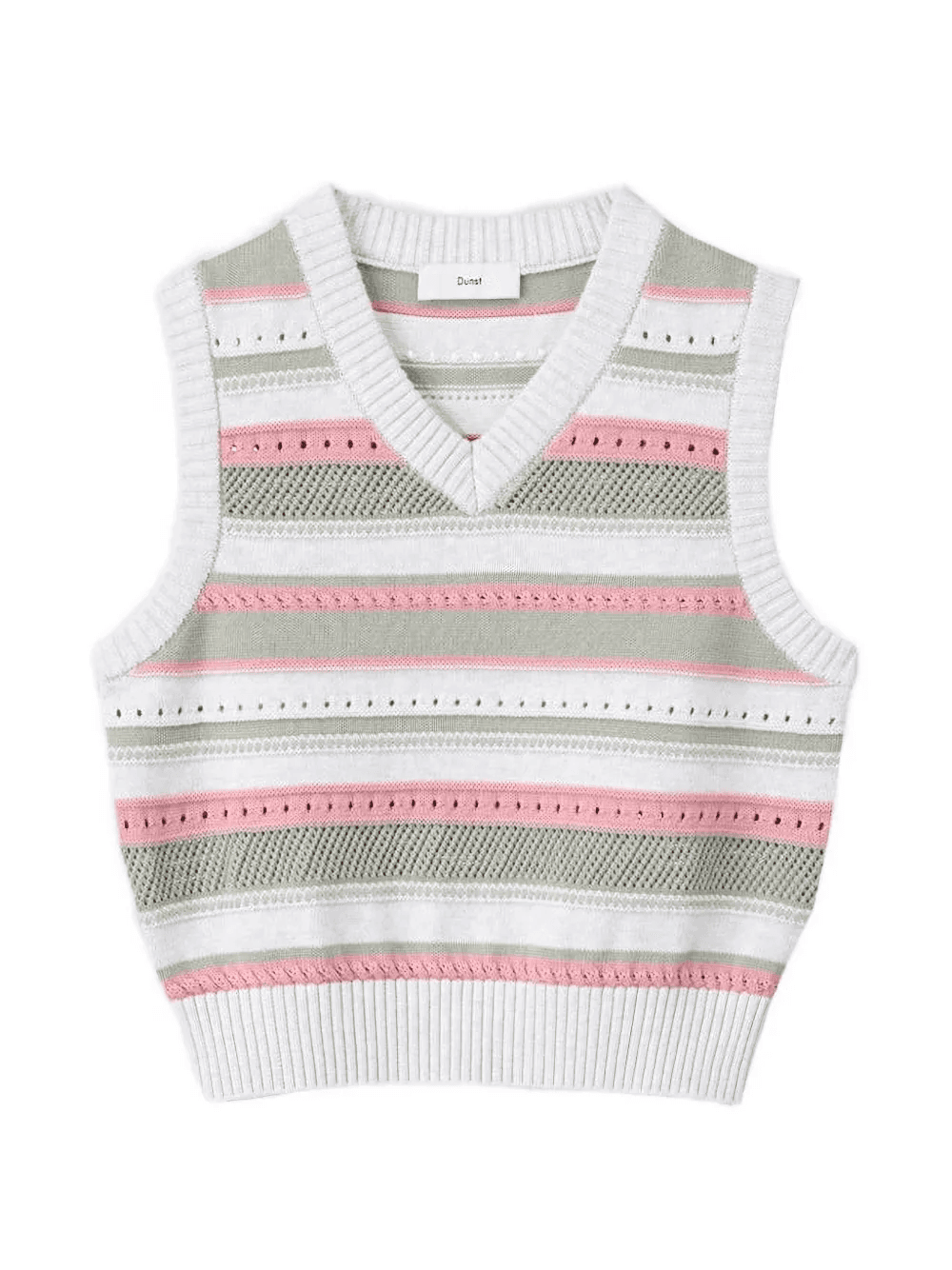 striped knitted vest - Image 1