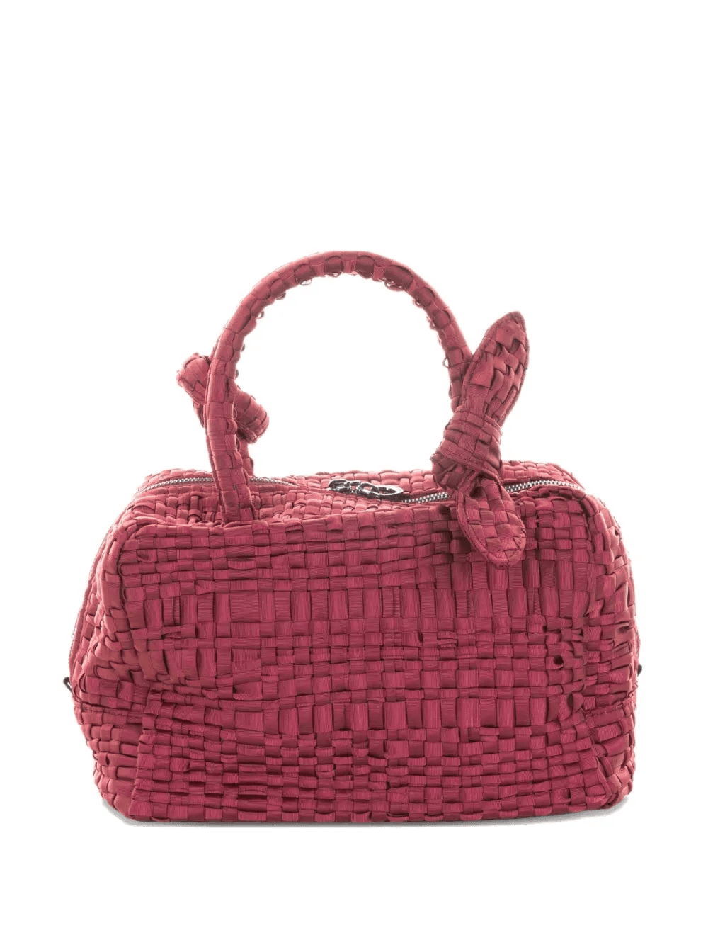 woven-texture bow-detail tote bag - Image 1