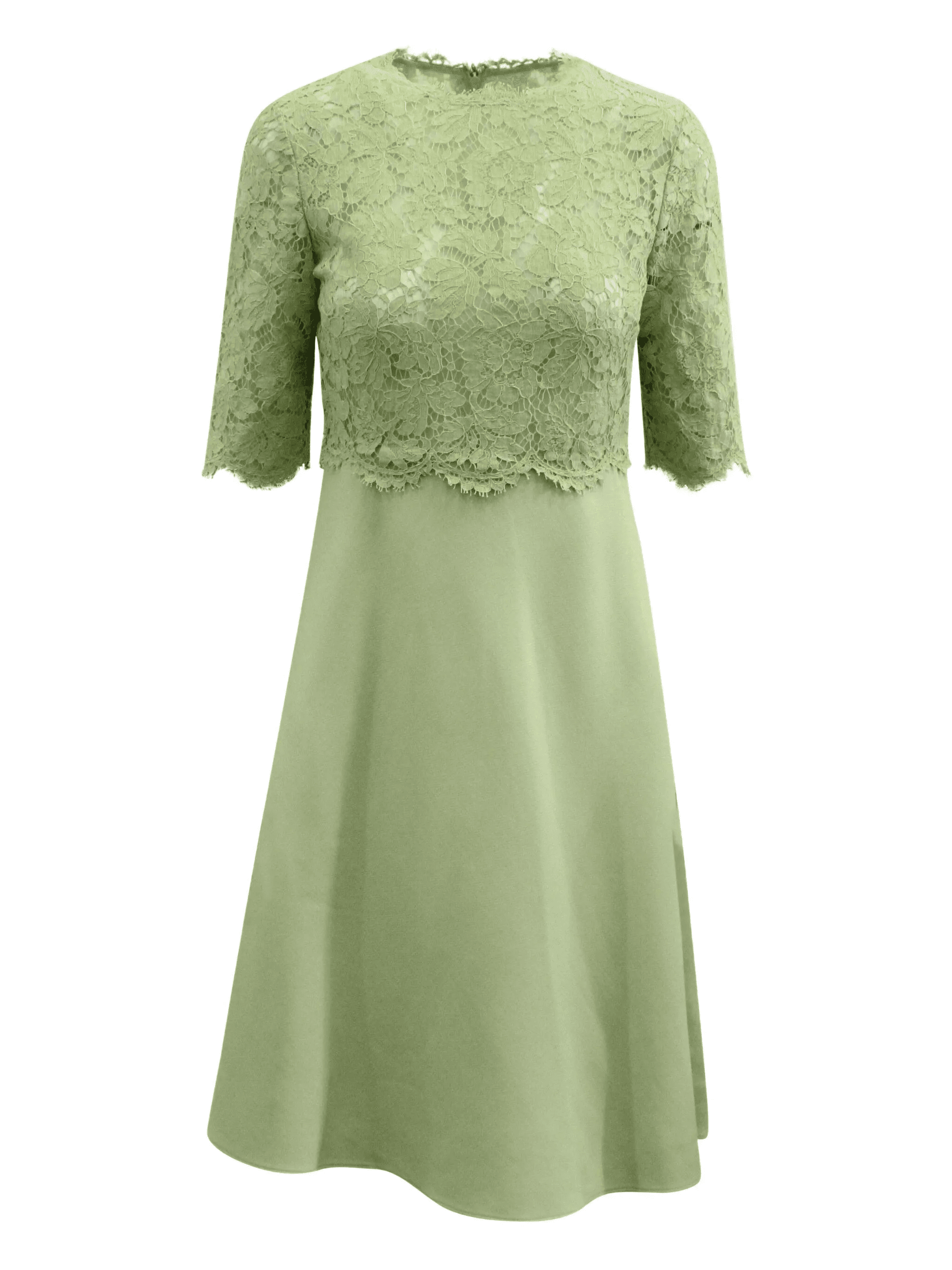 lace quarter-sleeve mini dress - Image 1