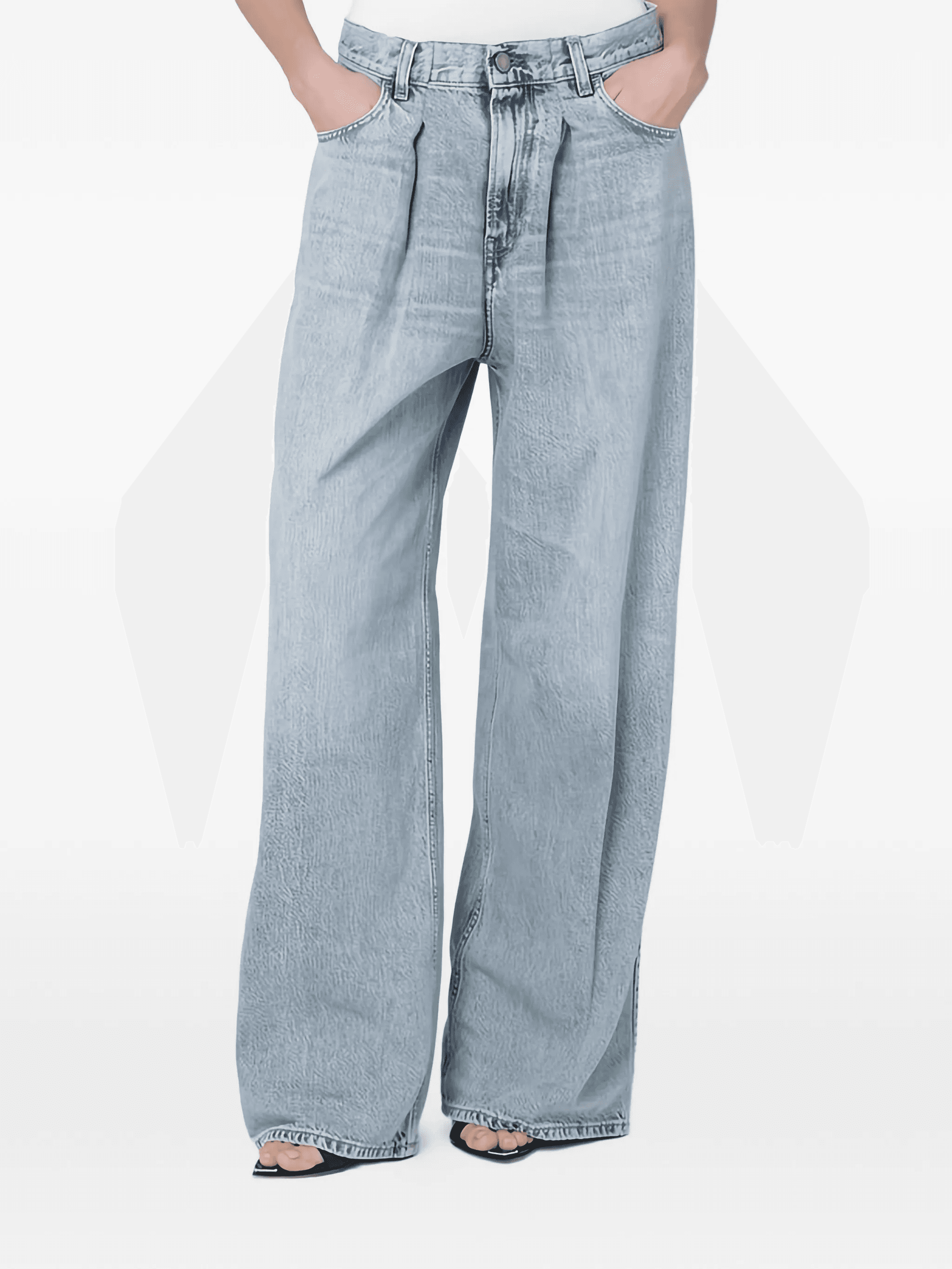 whiskering-effect jeans - Image 1