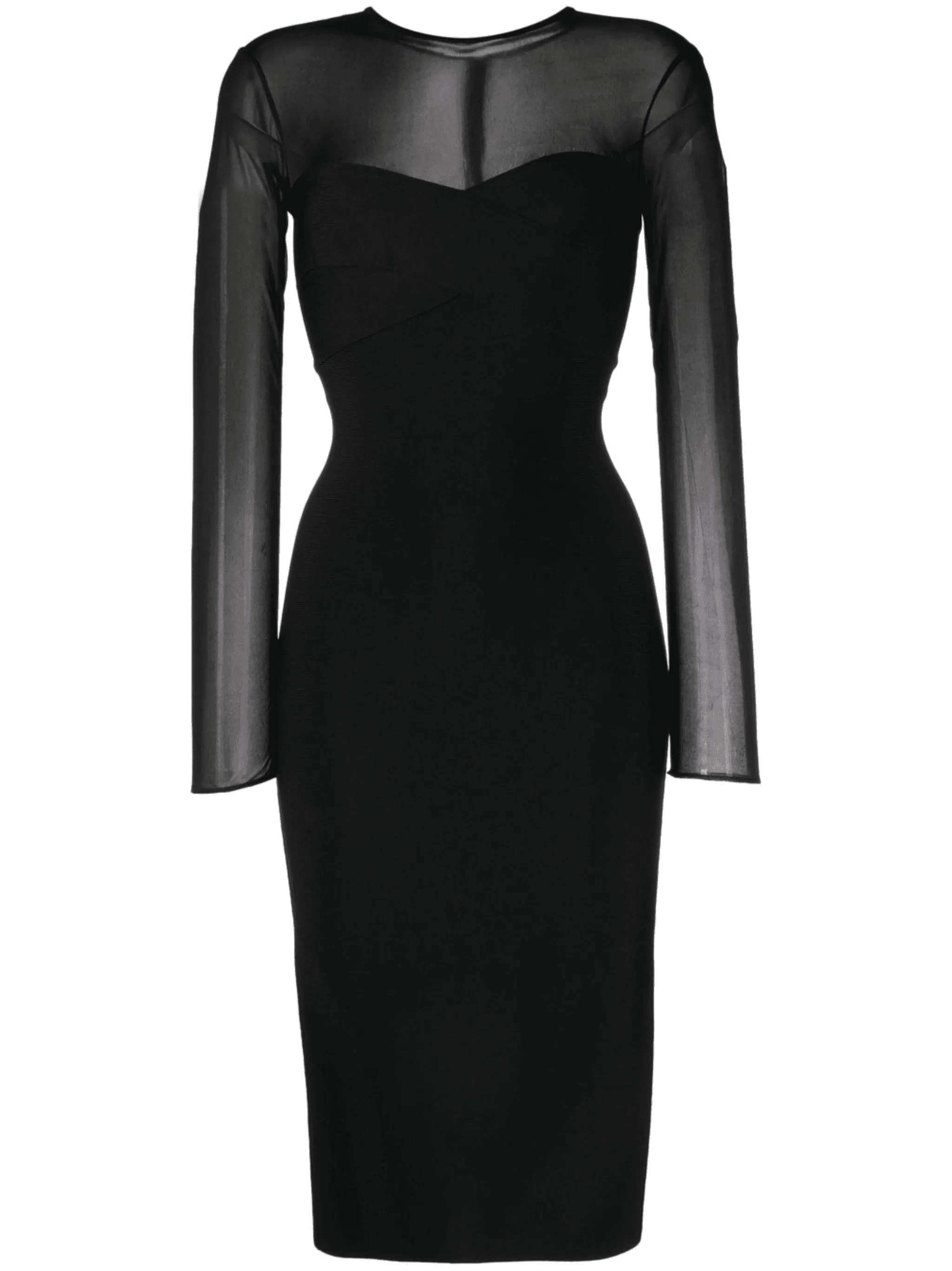sheer-panelled midi dress - Image 1