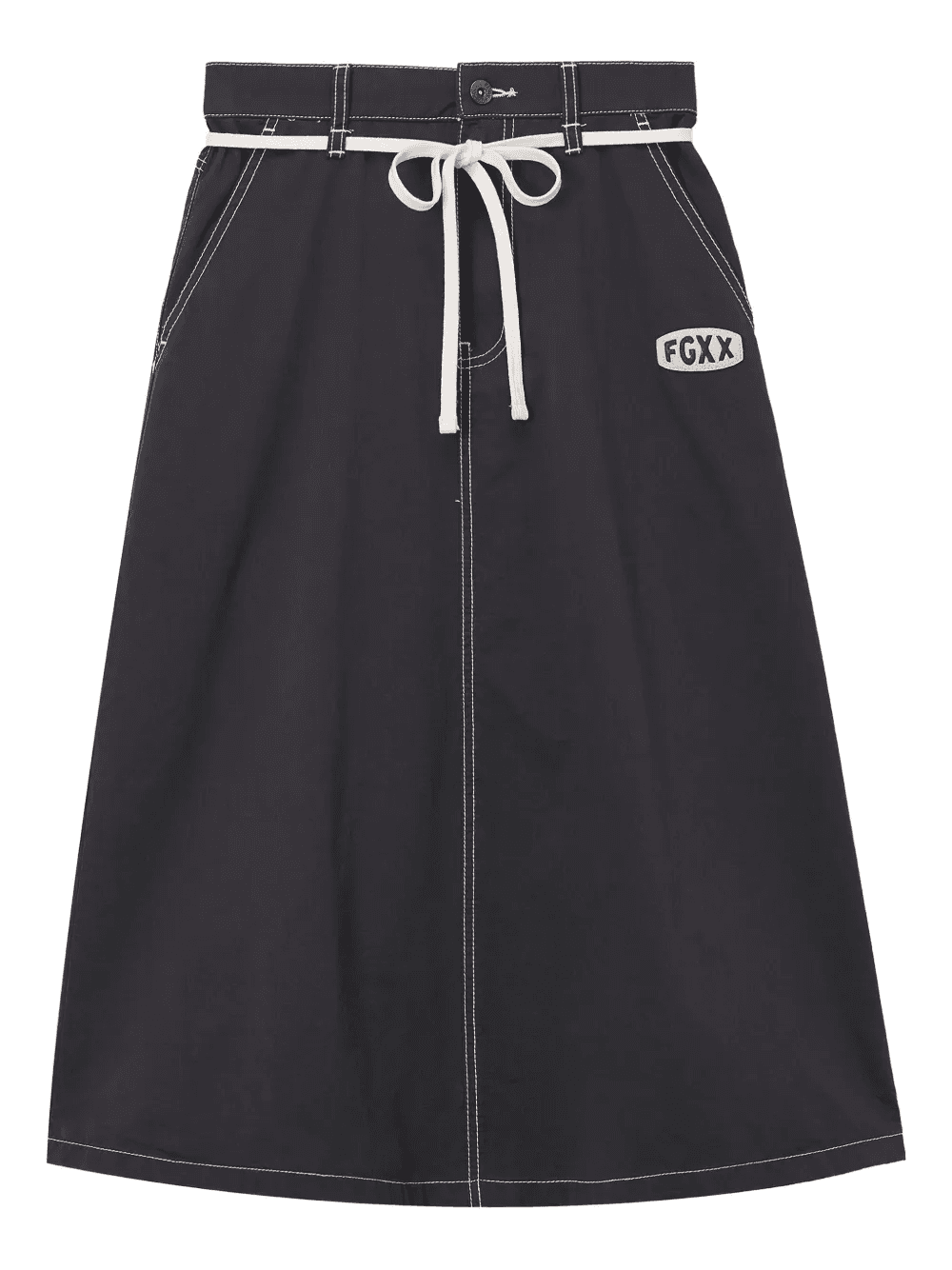 logo-patch midi skirt - Image 1