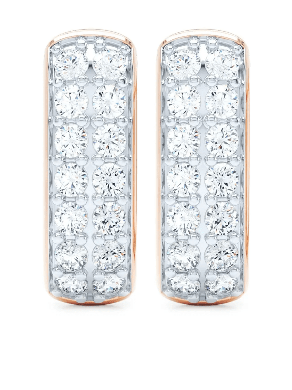 14K rose gold Allday diamond huggie earrings - Image 1