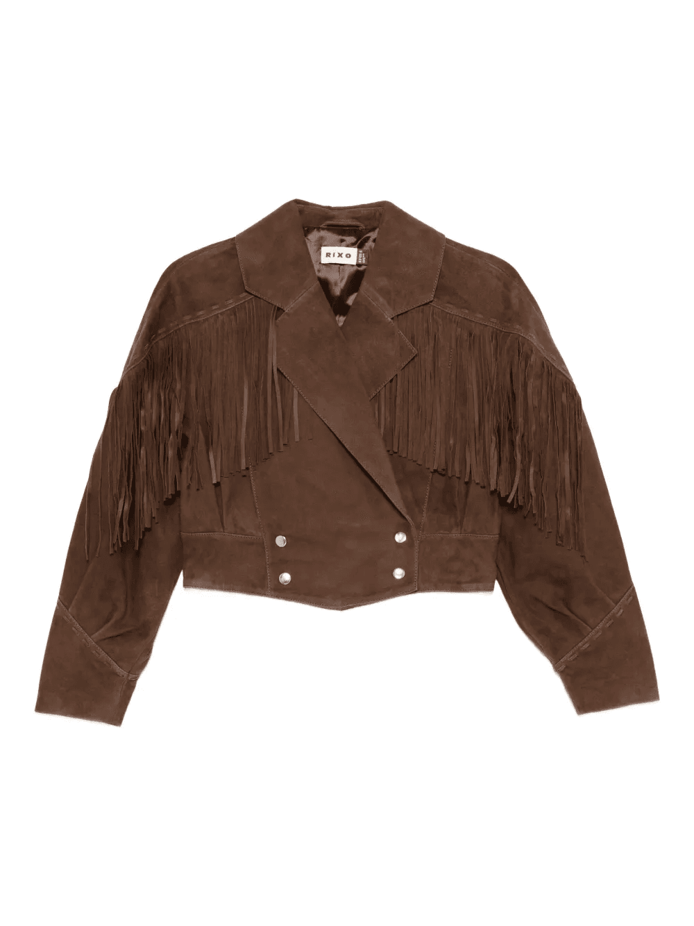 fringe-detail double-breasted jacket - Image 1
