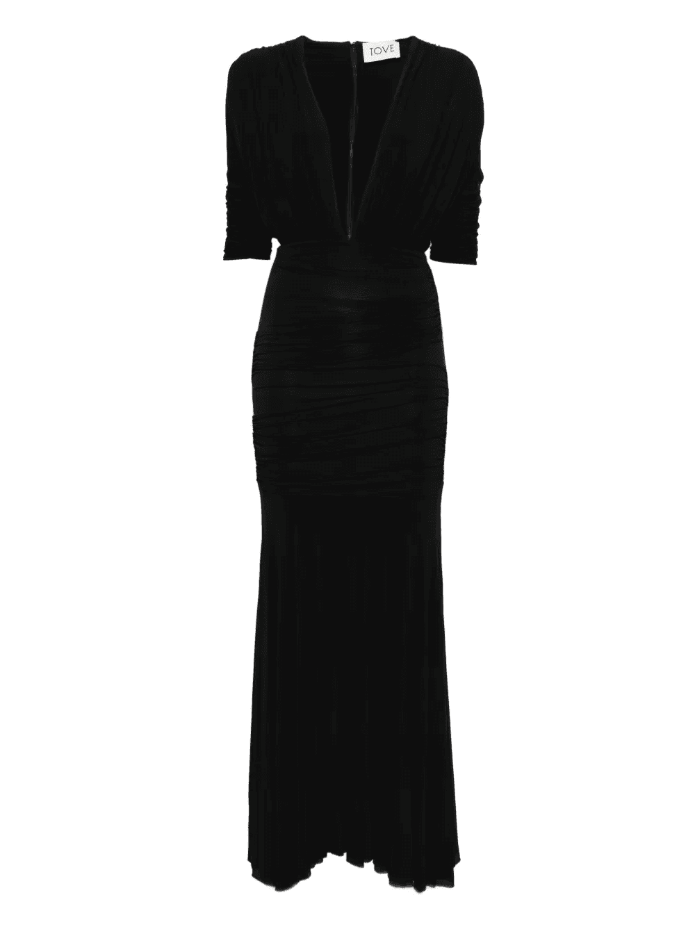 V-neck ruched dress - Image 1