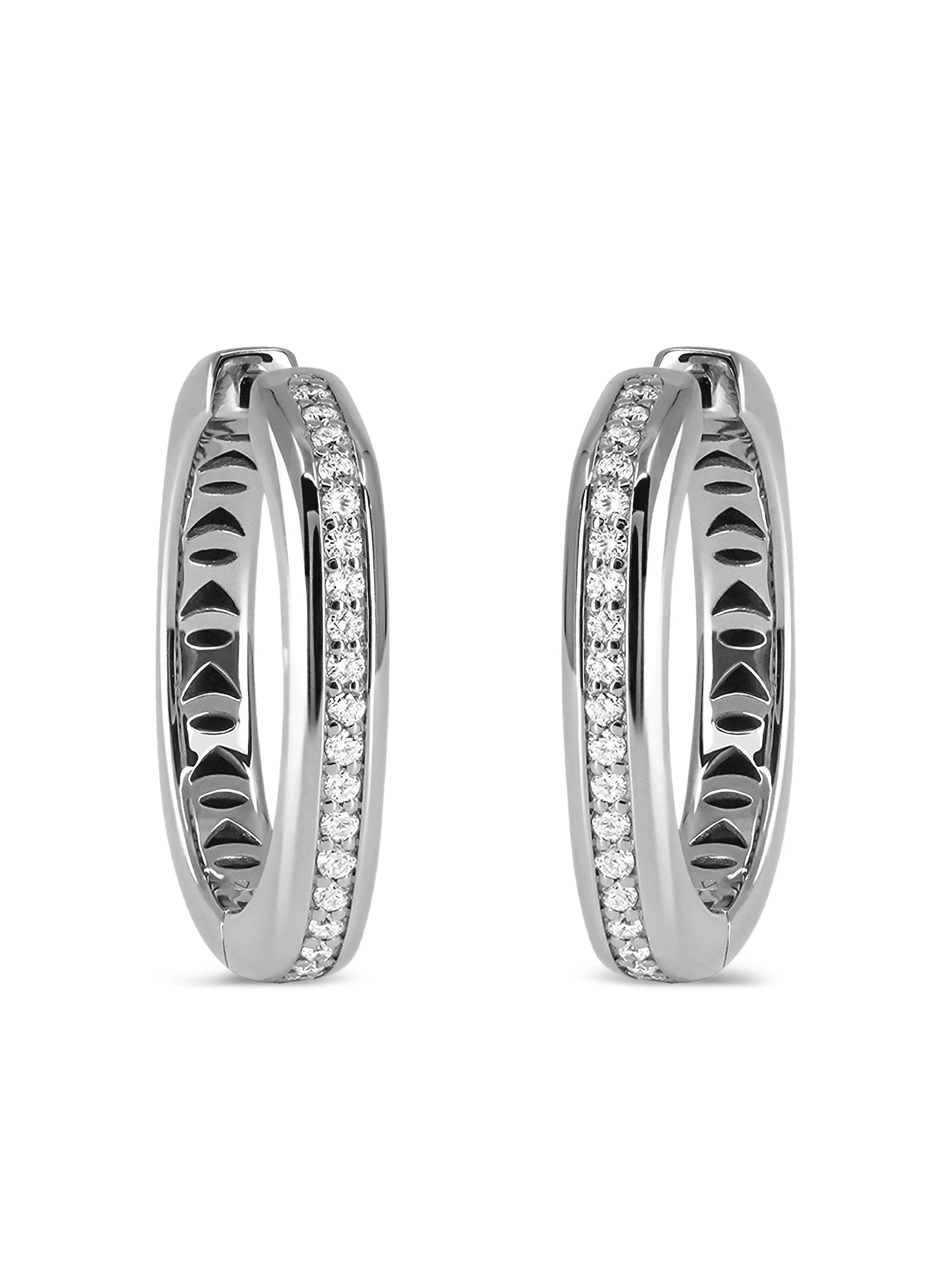 18K white gold White Gold Diamond Belt Earrings - Image 1