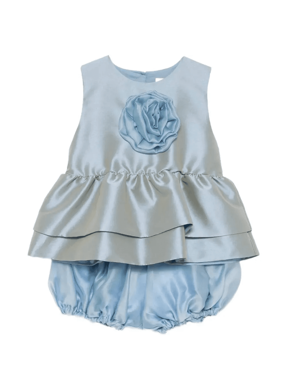 floral-appliqué ruffled short set - Image 1
