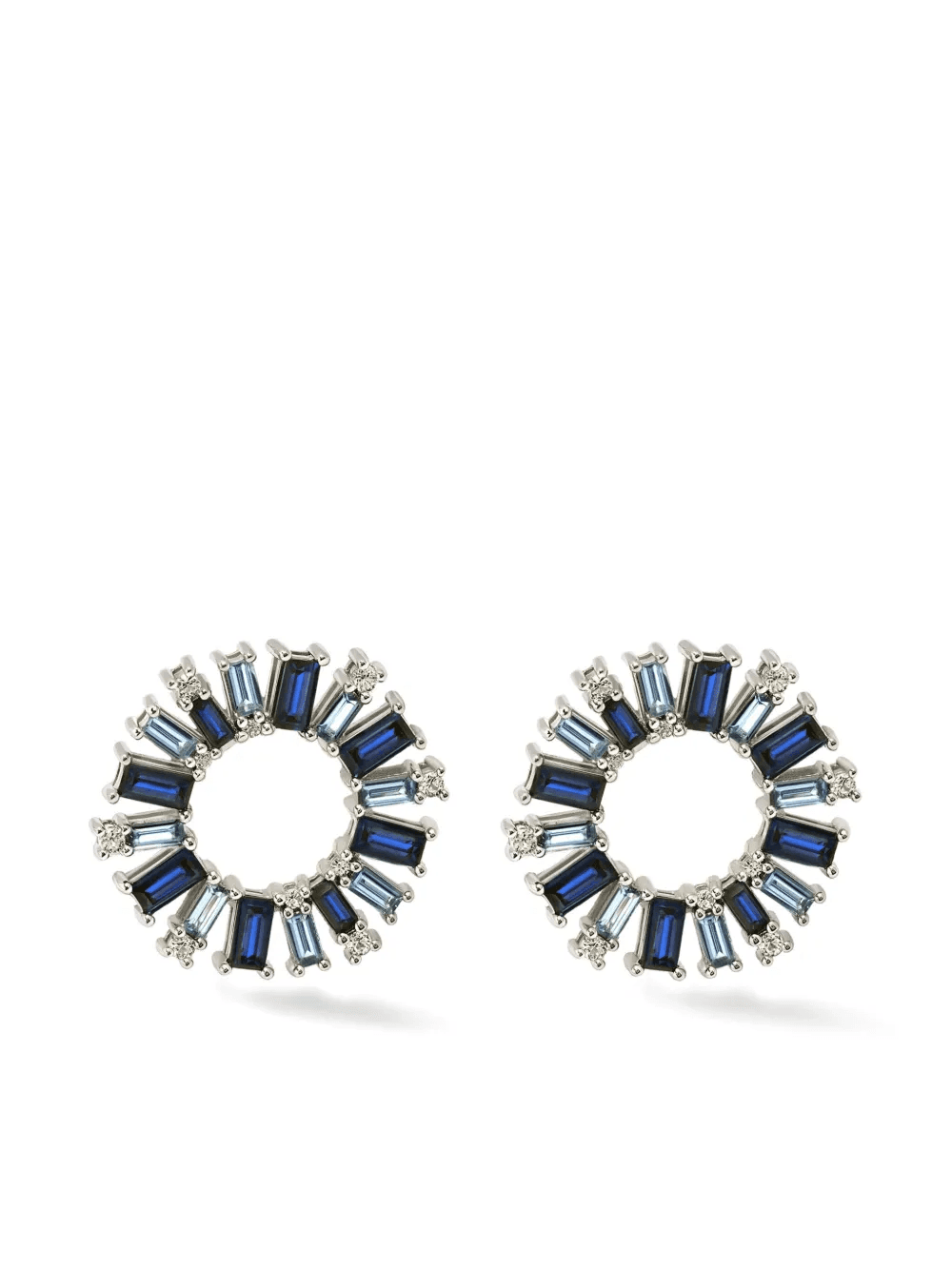 sterling silver Blue Dahlia sapphire earrings - Image 1