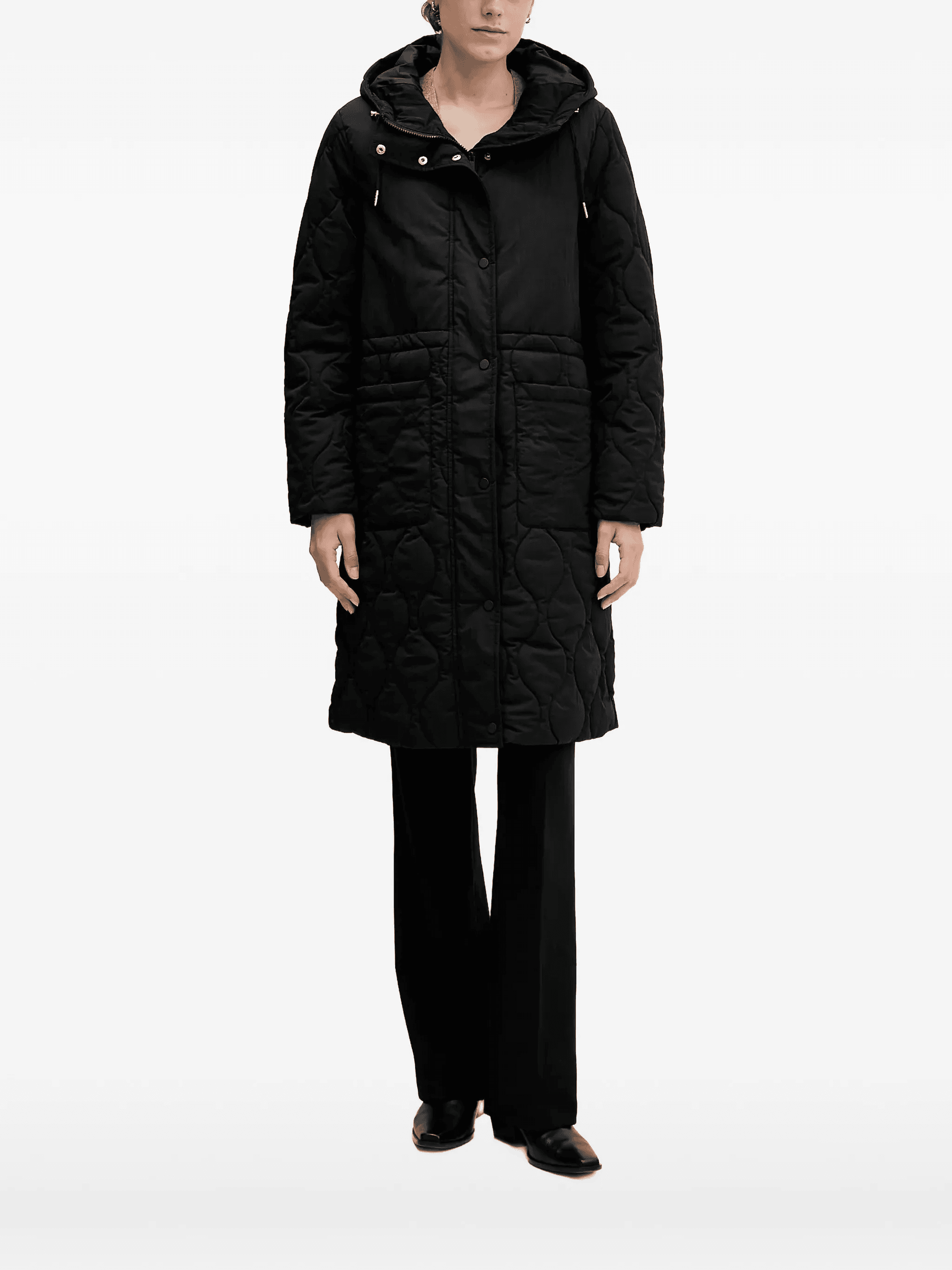 hooded quilted coat - Image 1