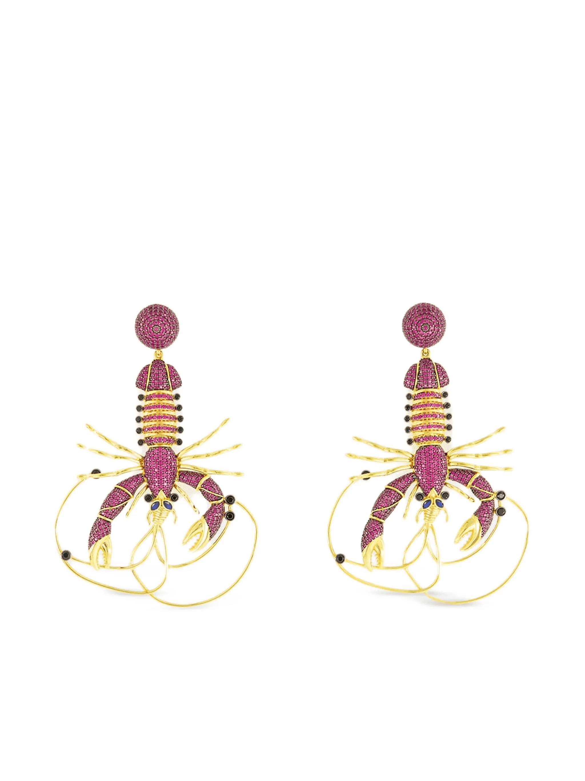 crystal-embellished lobster earrings - Image 1