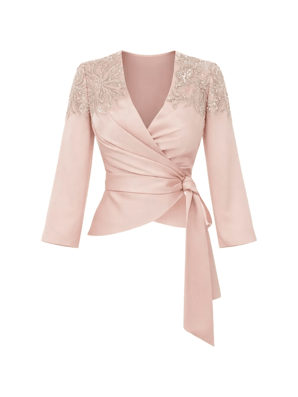 beaded wrap blouse - Image 1