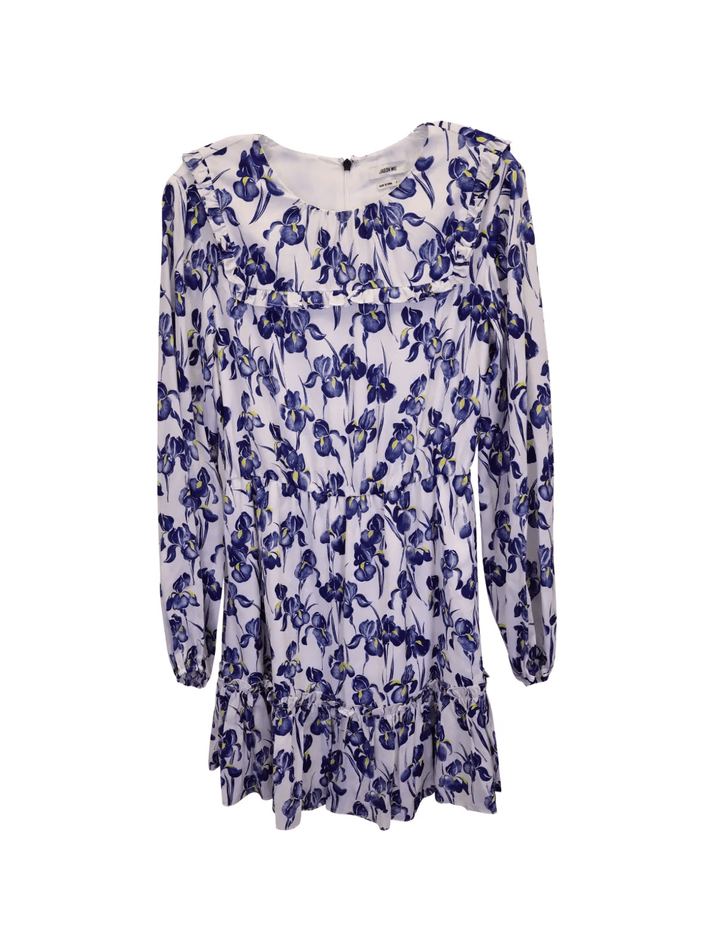 iris-print ruffled dress - Image 1