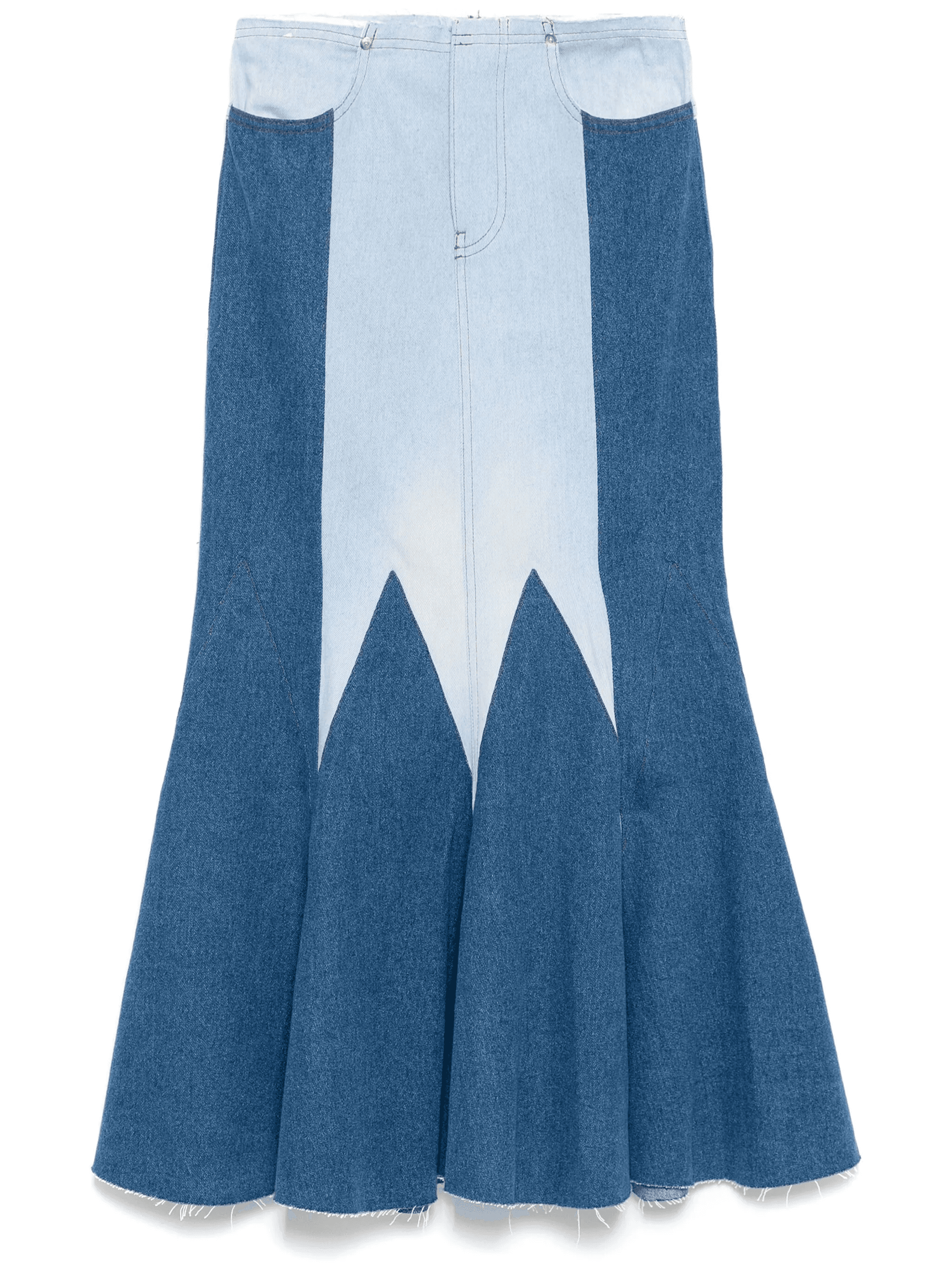 The Reconstituted Denim Godet Maxi skirt - Image 1