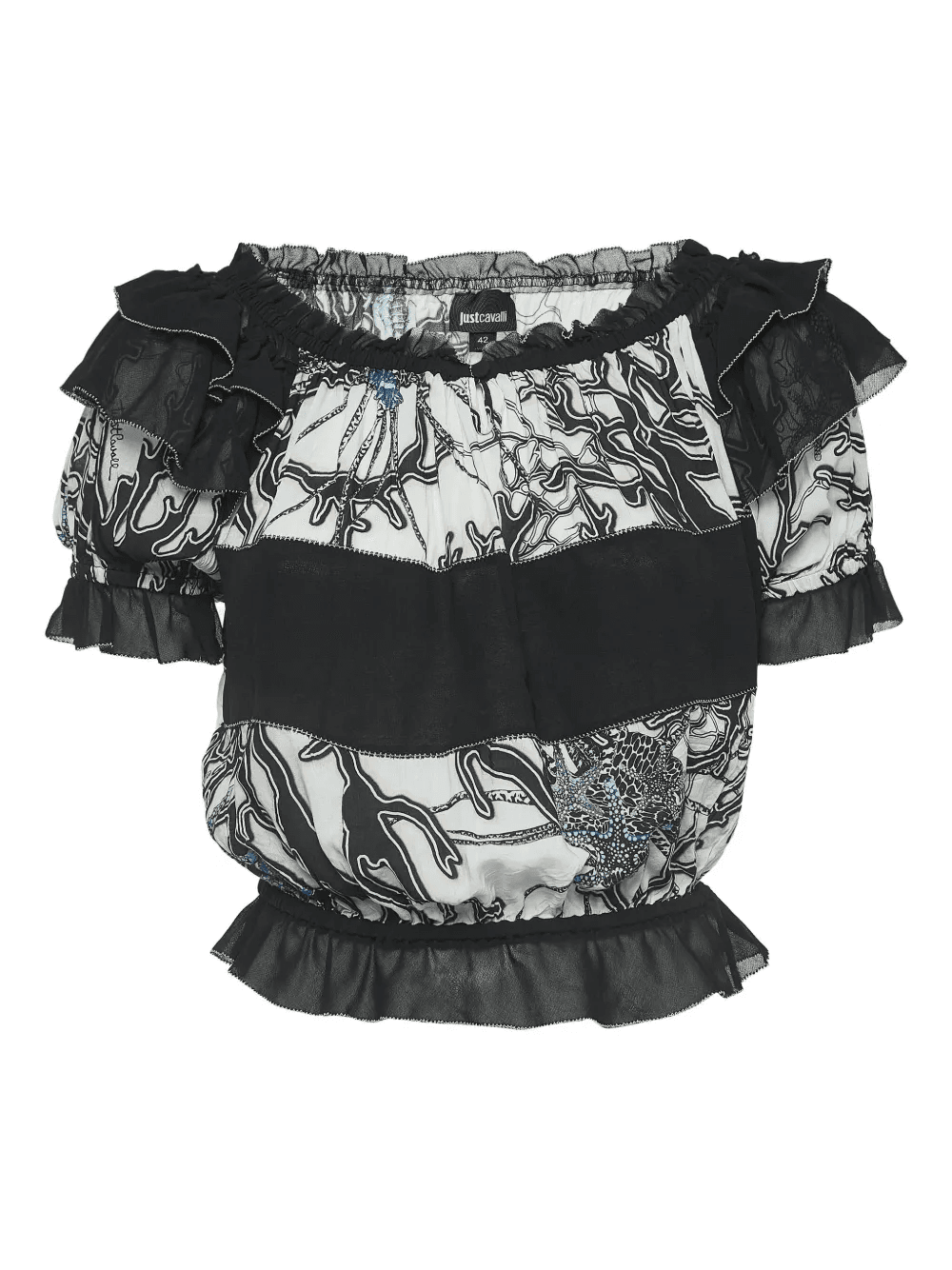 pre-owned ruffled off-the-shoulder blouse - Image 1