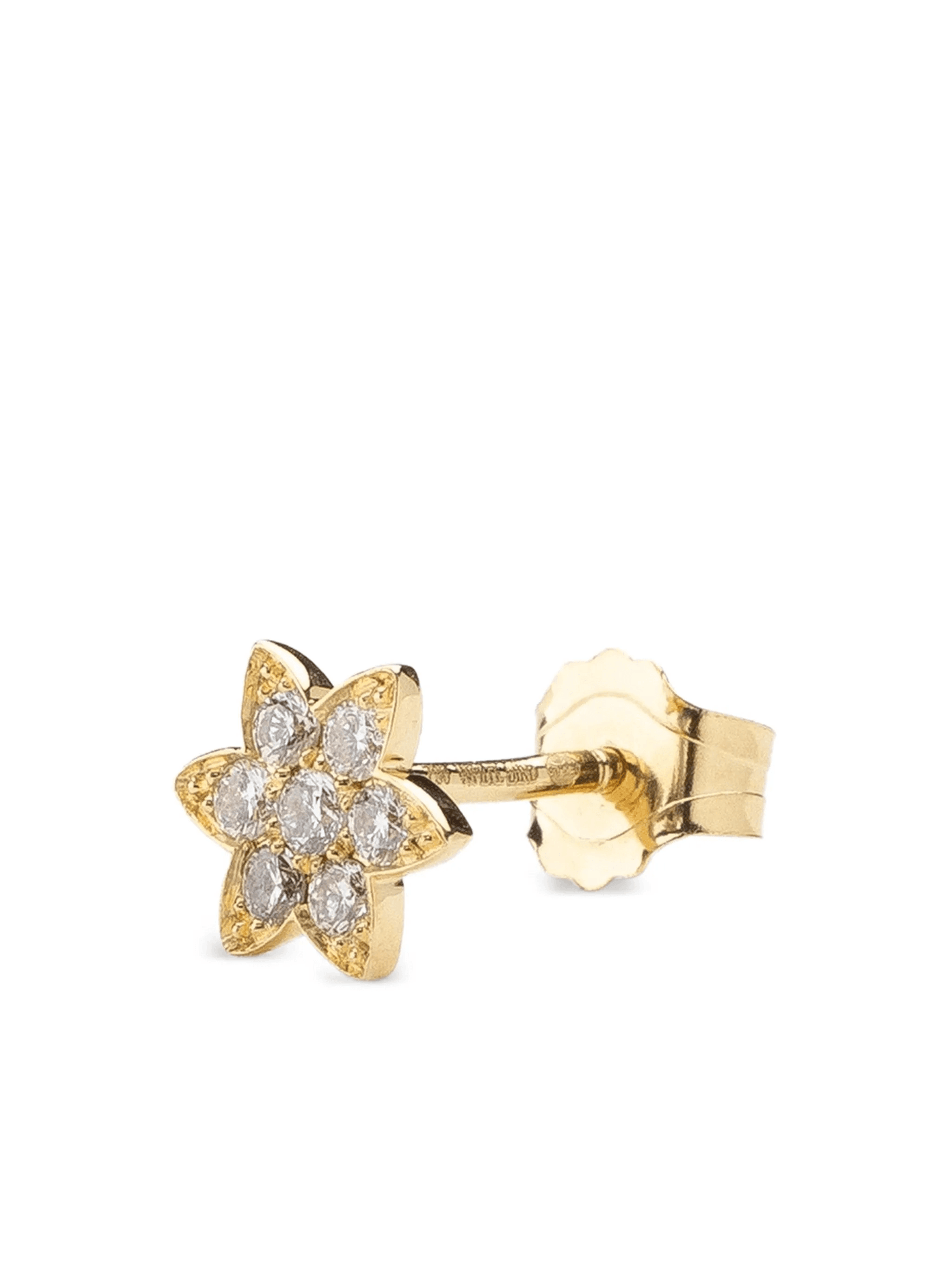 18K yellow gold Flower diamond earring - Image 1