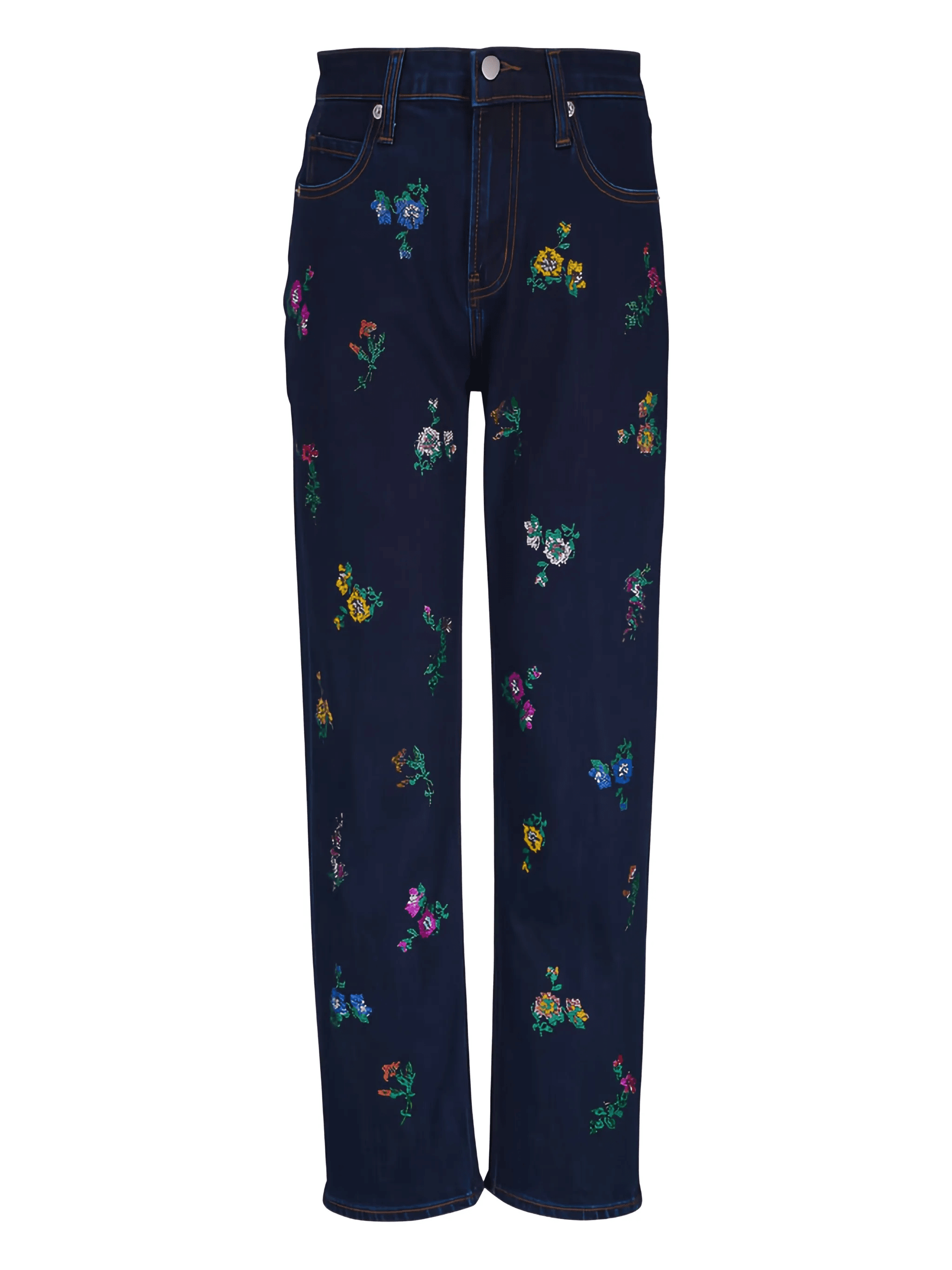 Joy and Mirth floral-embroidered jeans - Image 1