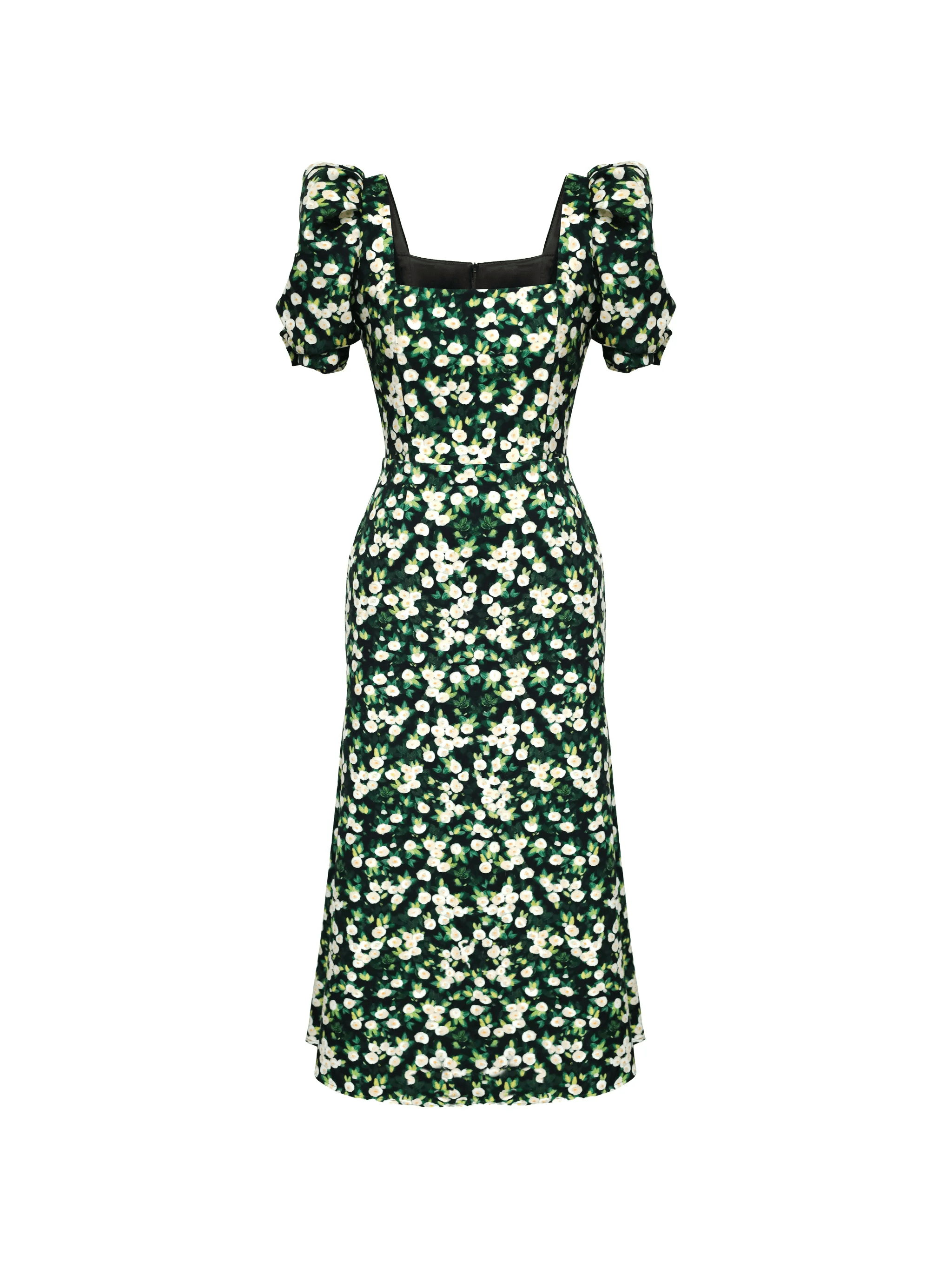 square-neck floral-print midi dress - Image 1