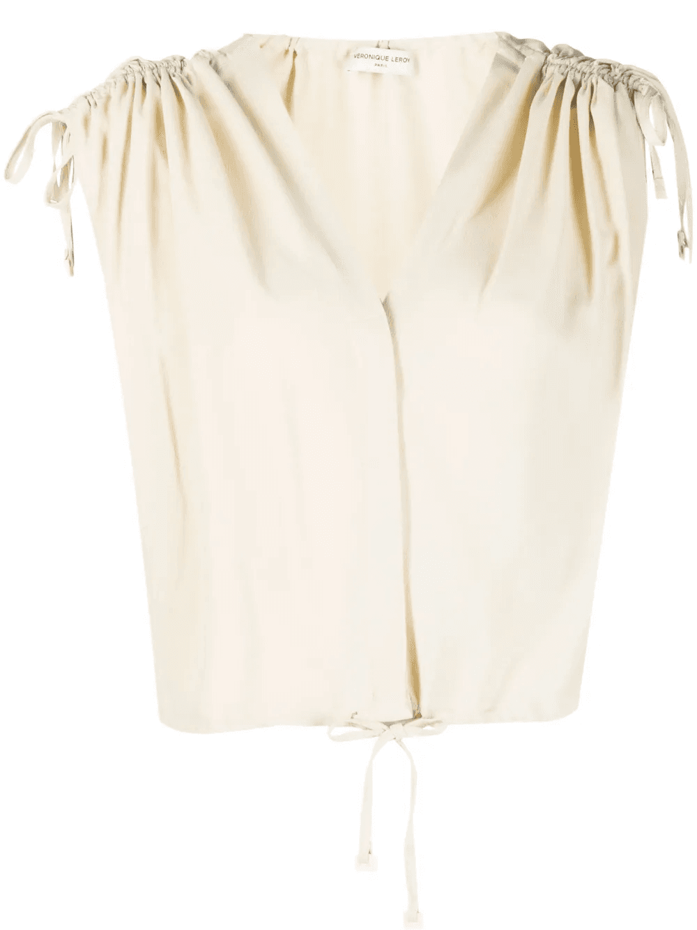 draped-shoulder cropped top - Image 1