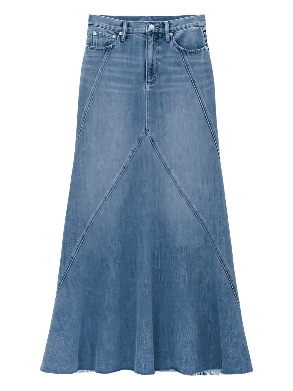 Ocean Wave panelled denim maxi skirt - Image 1