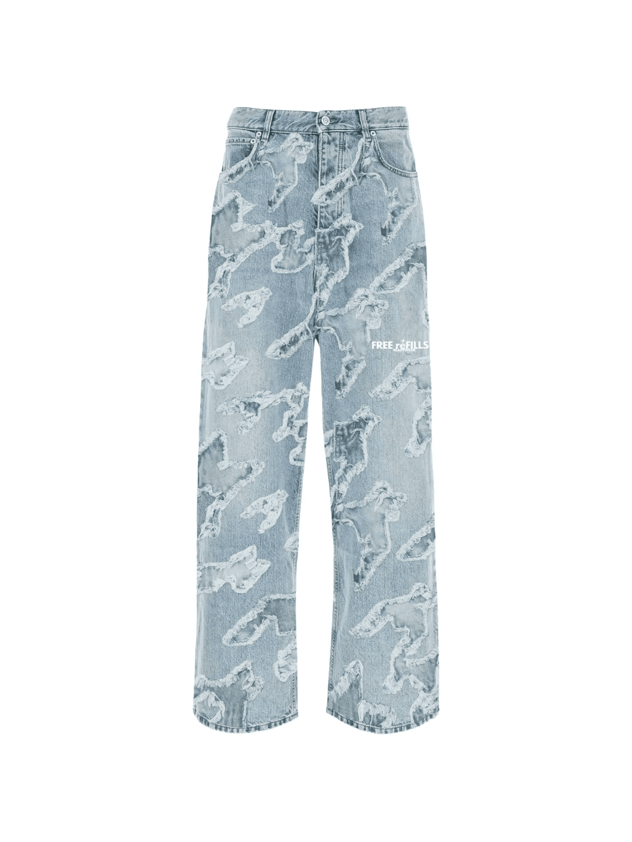 distressed-details straight jeans - Image 1