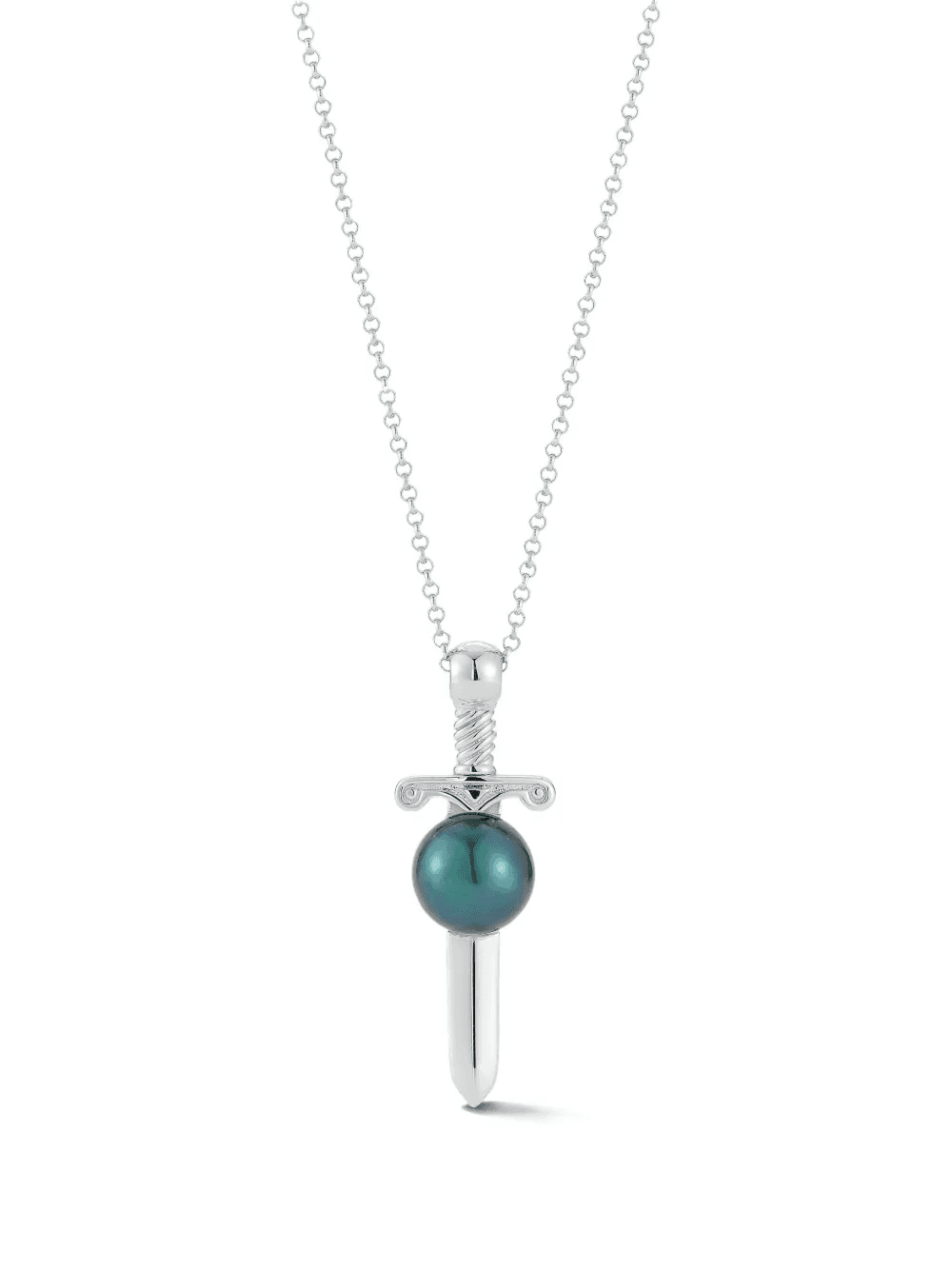 sterling silver Sword freshwater pearl necklace - Image 1