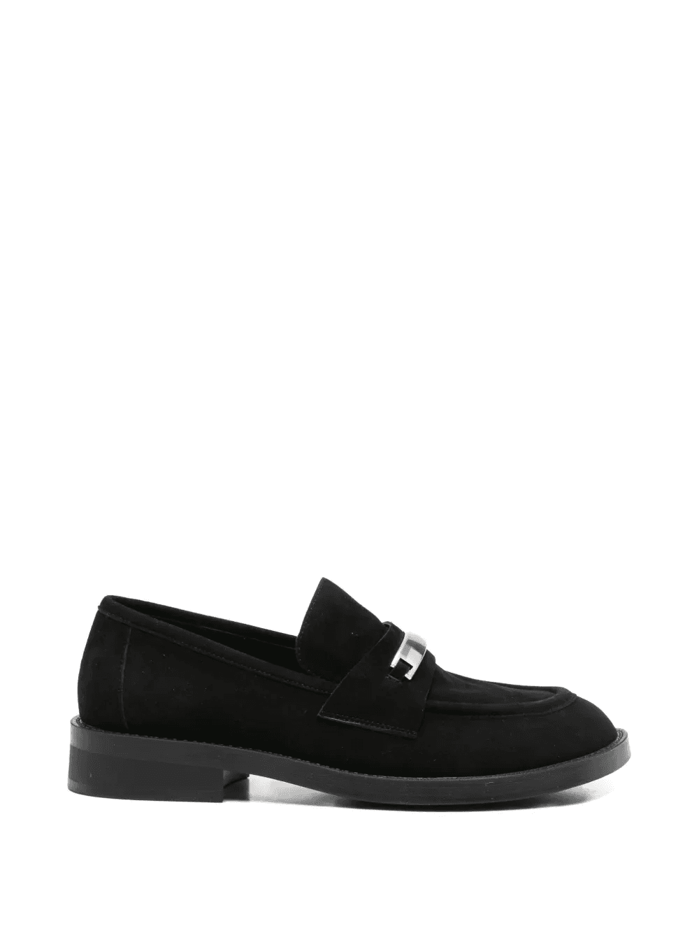 plaque-detail suede loafers - Image 1