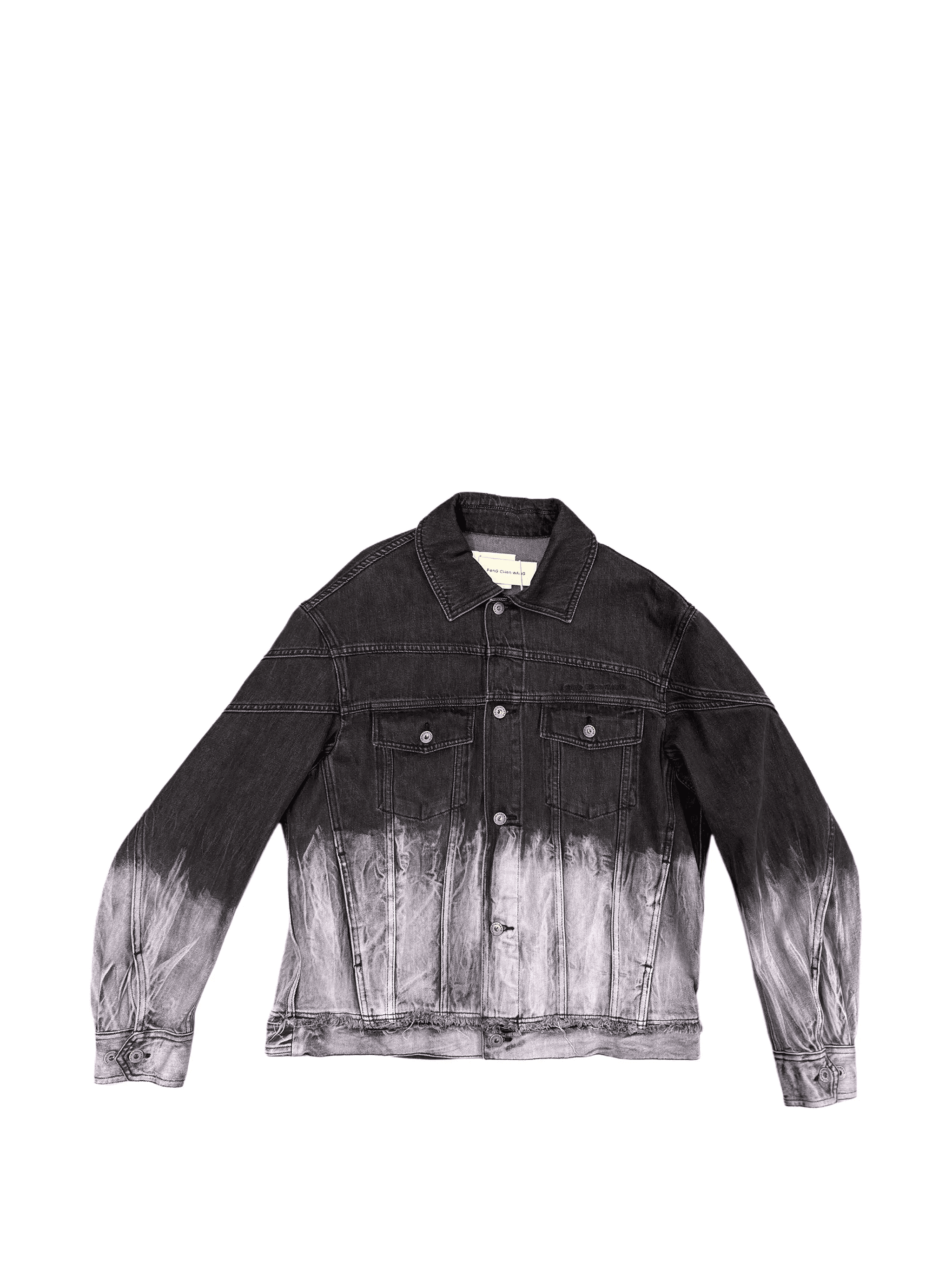 disstressed-effect tie-dye denim jacket - Image 1