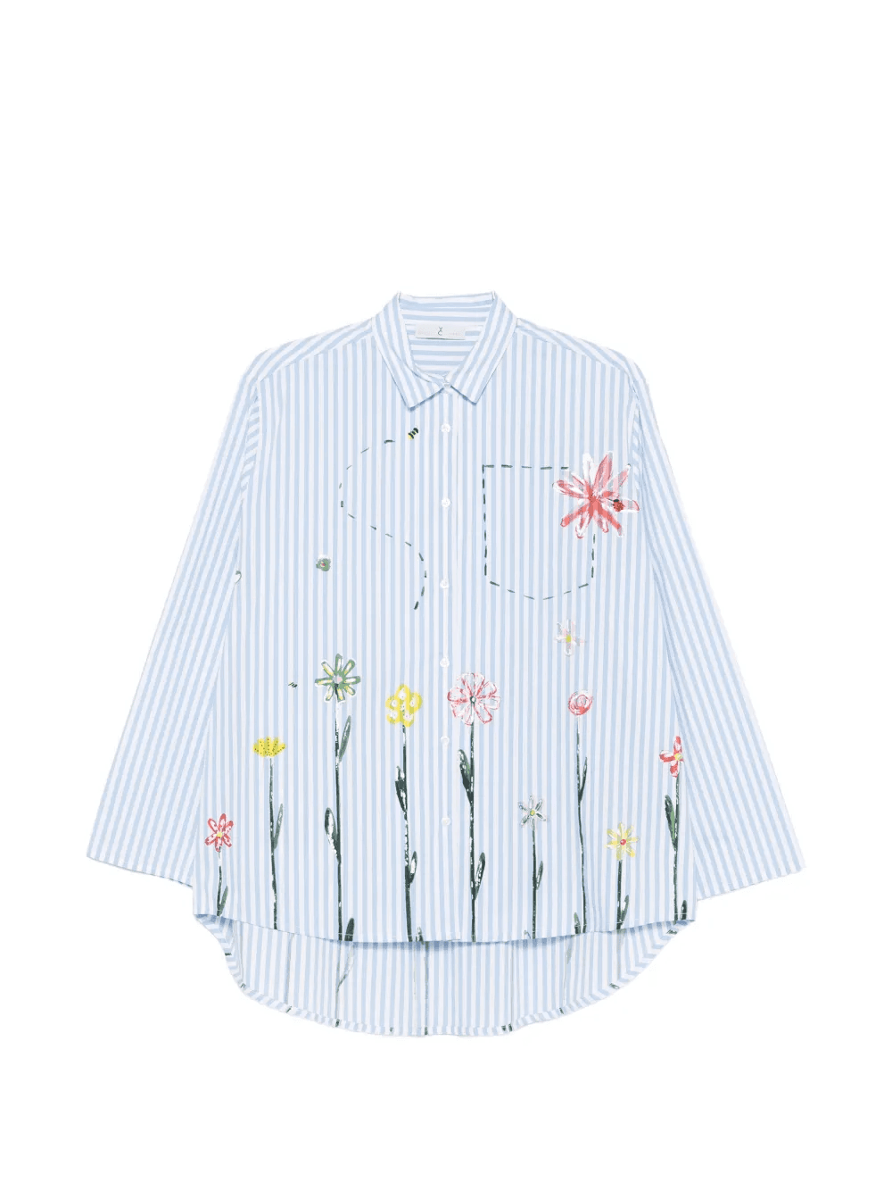 floral-print striped shirt - Image 1
