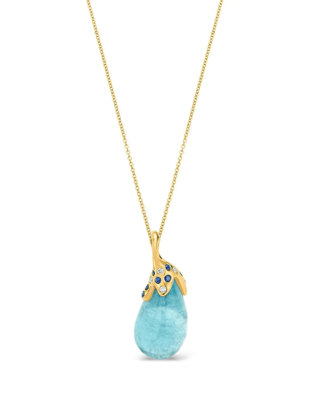aquamarine drop-pendant necklace - Image 1