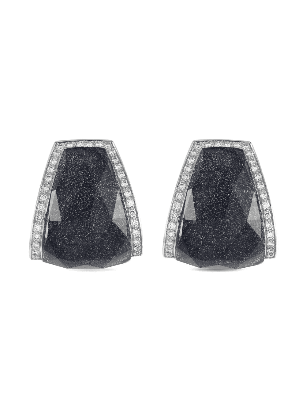 18K white gold Crystal Haze diamond clip-on earrings - Image 1