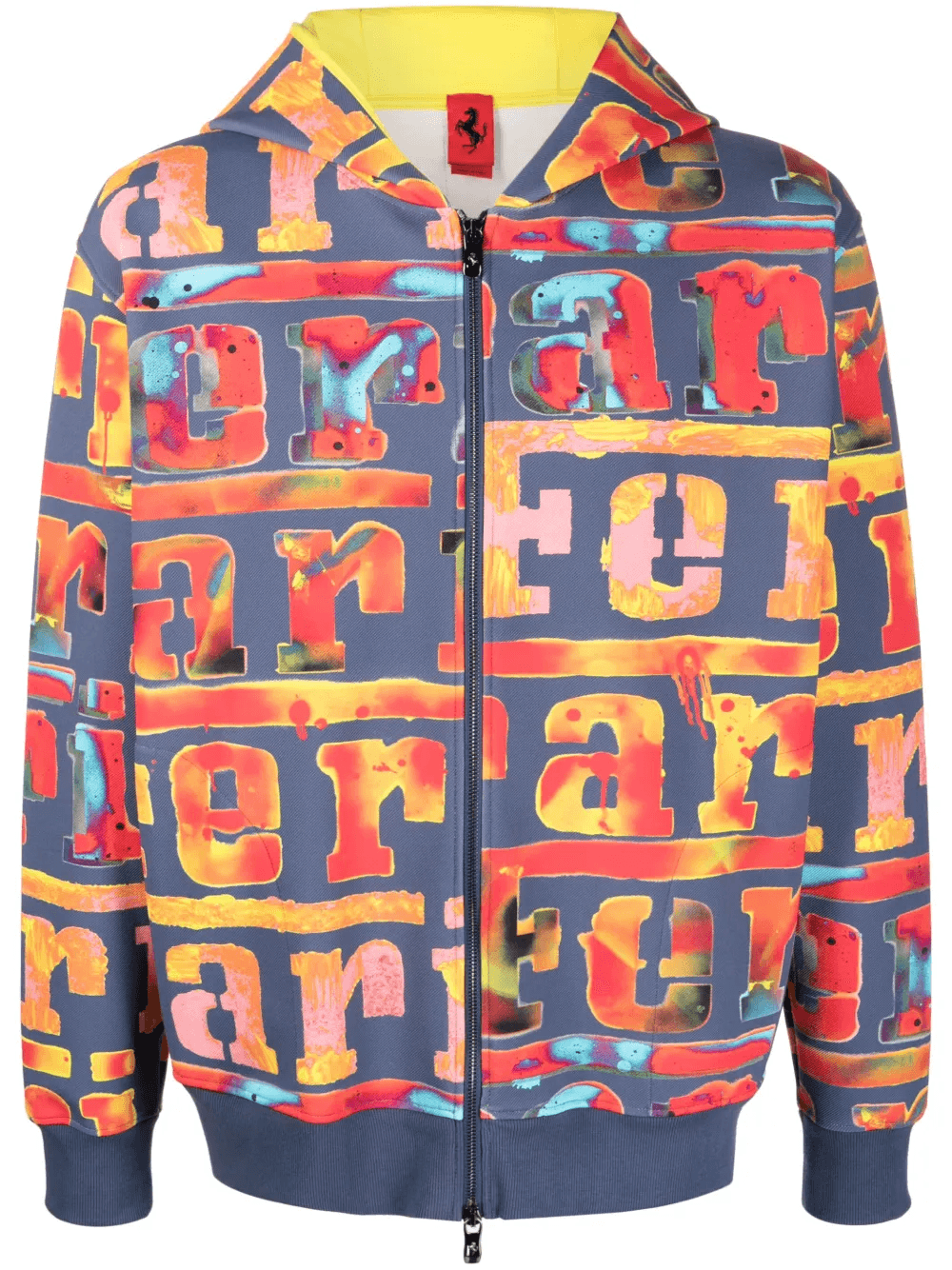 logo-painterly zip-up hoodie - Image 1