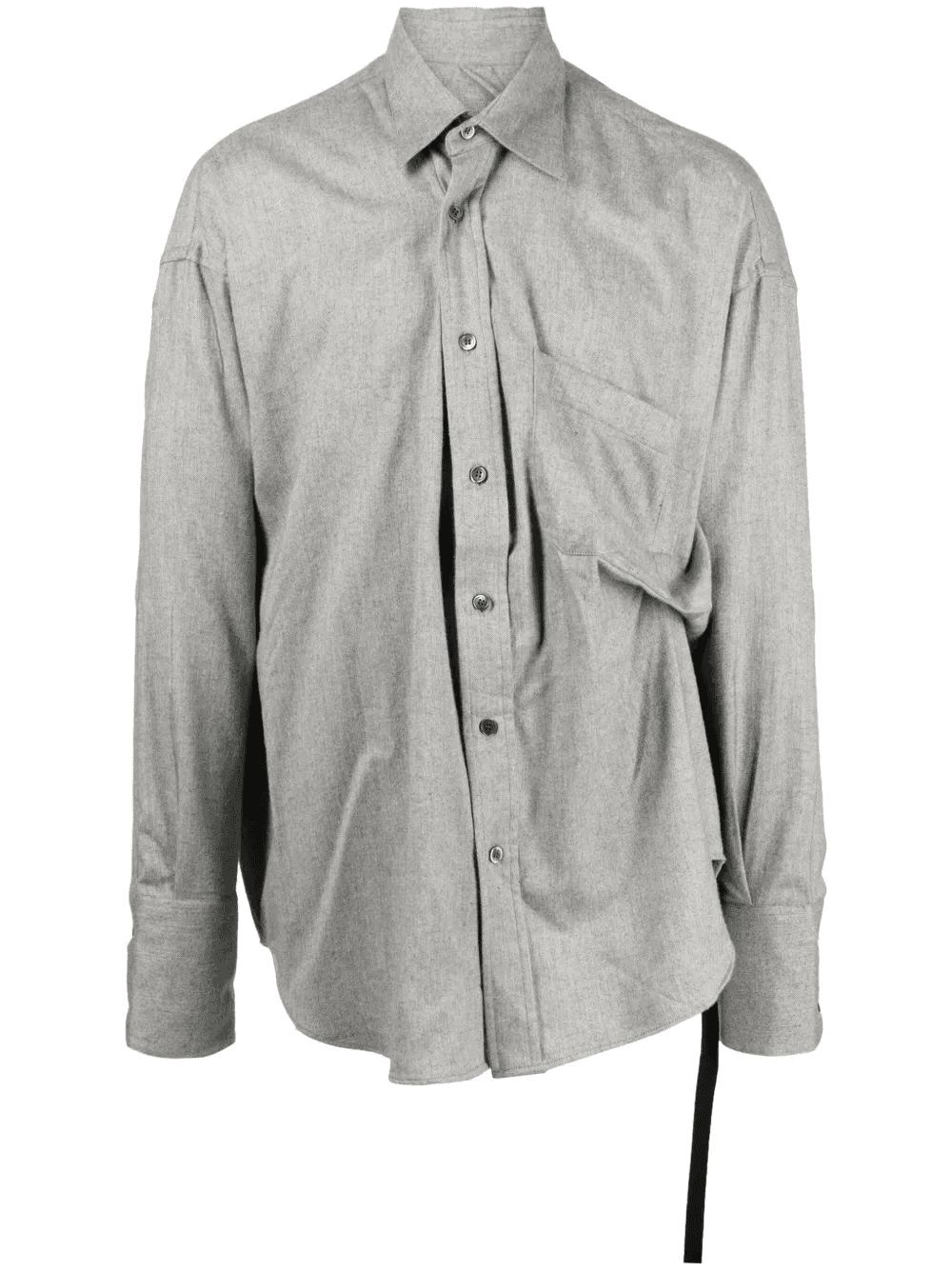 pleat-detail cotton shirt - Image 1