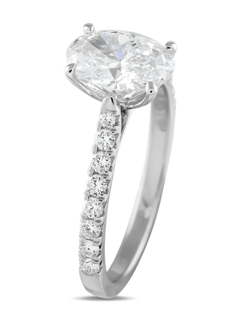 14K white gold diamond ring - Image 1
