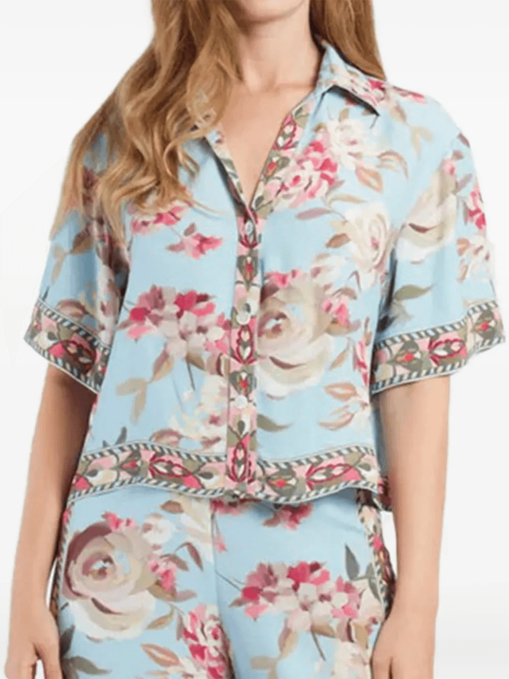 Angele floral-print buttoned shirt - Image 1