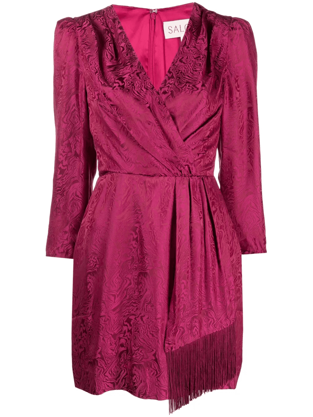 abstract-pattern silk minidress - Image 1