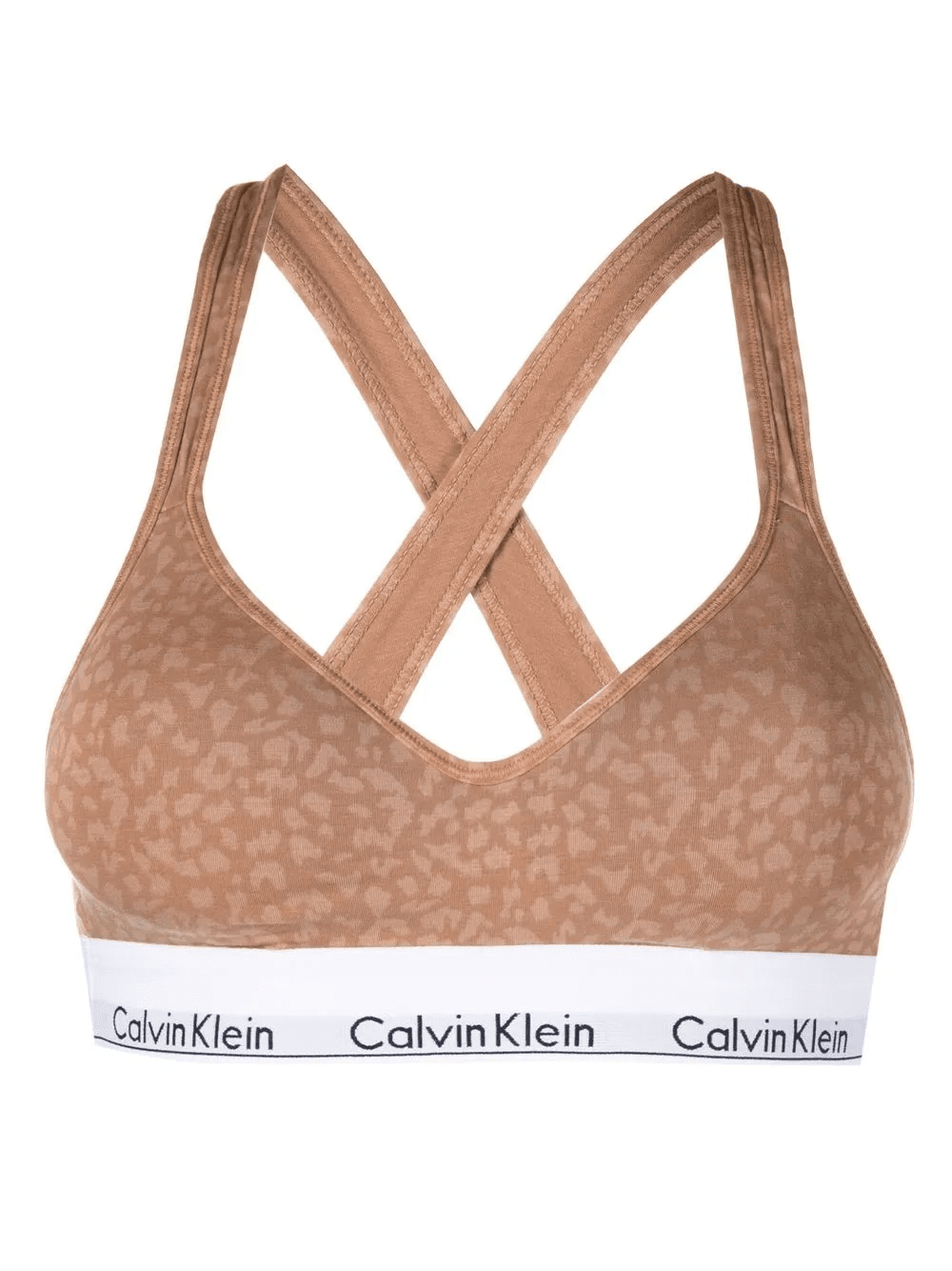 leopard-print logo-band bralette - Image 1