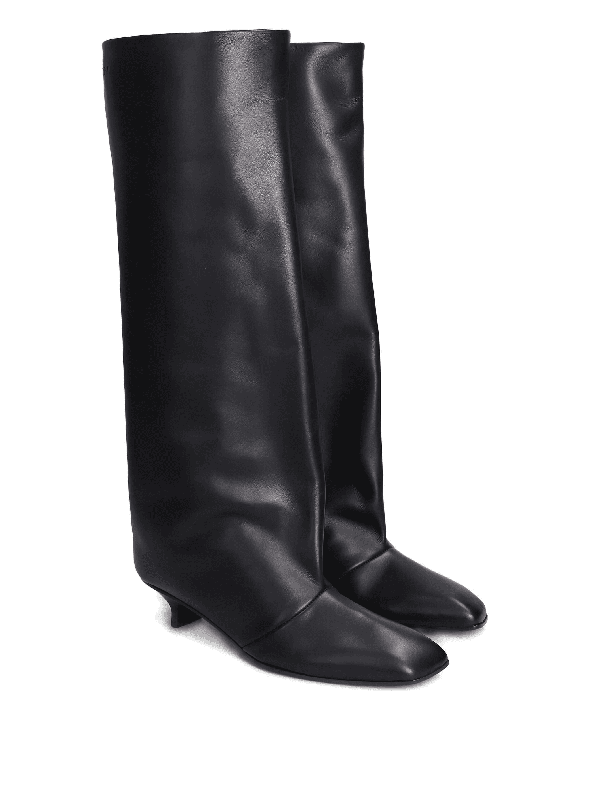 square-toe leather boots — Image 2