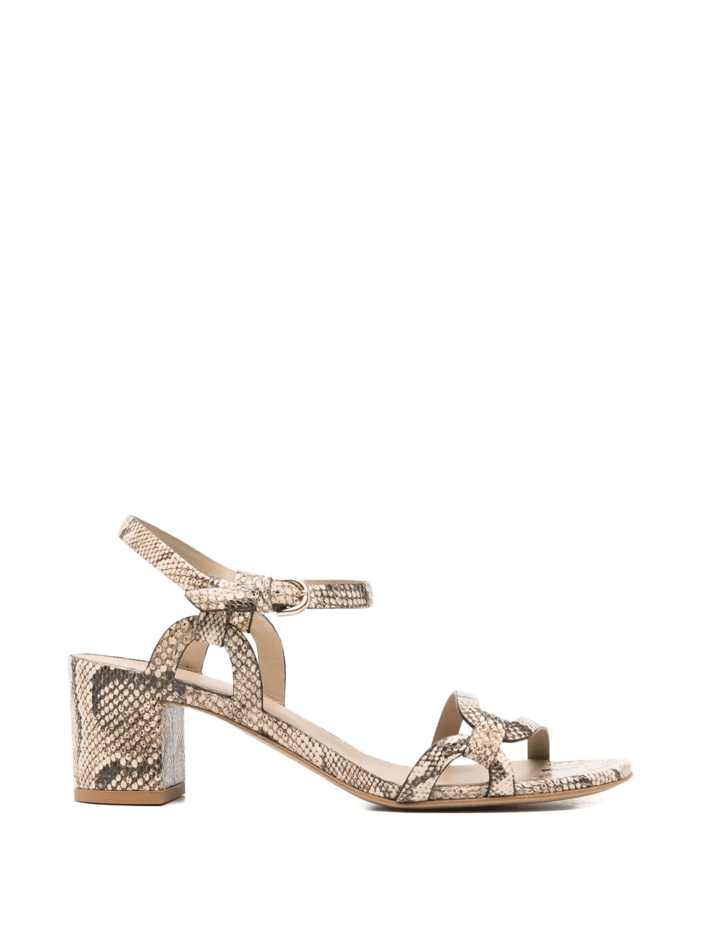 printed snakeskin knot sandals - Image 1