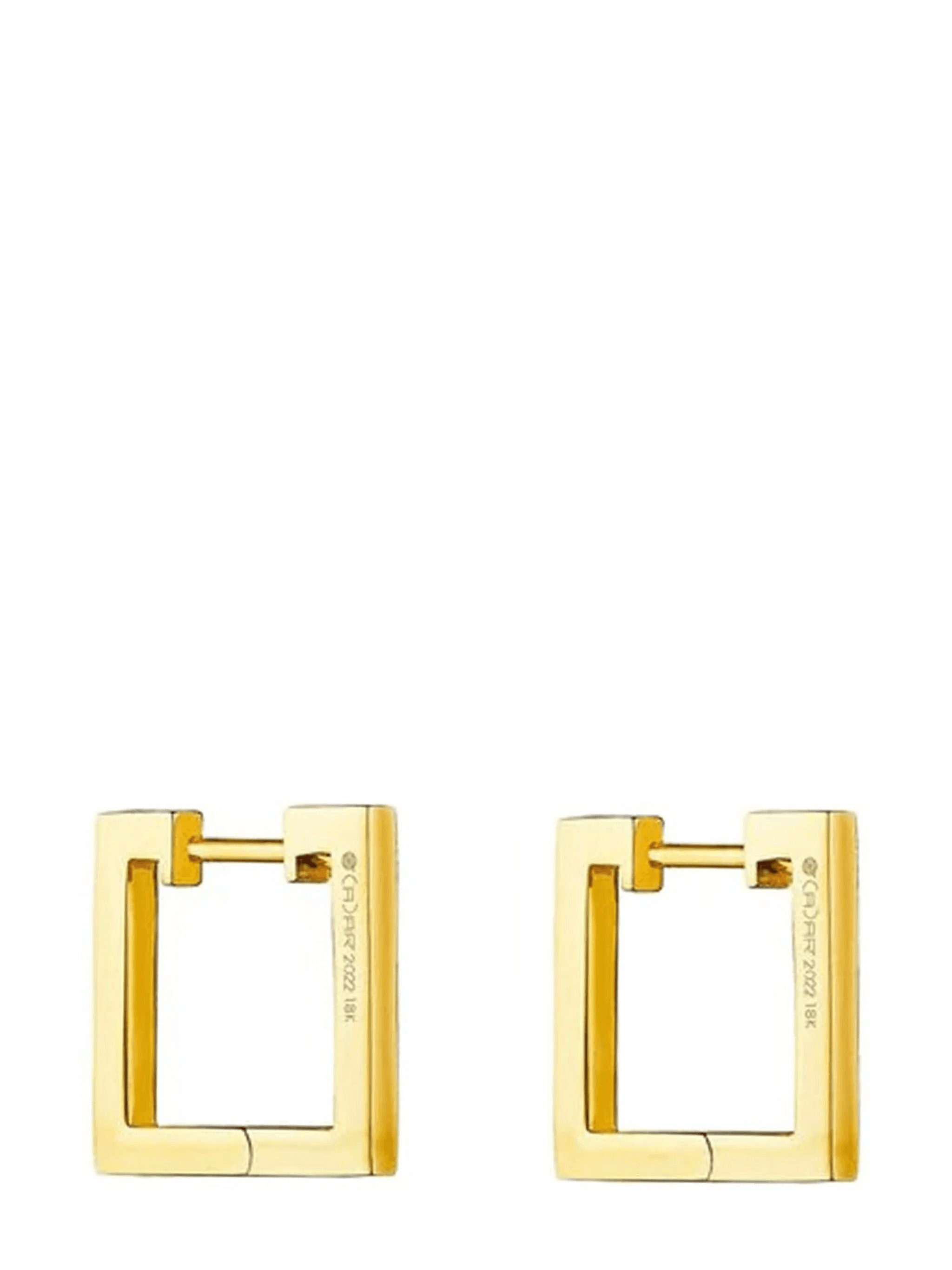 18kt yellow gold Foundation square hoop earrings - Image 1
