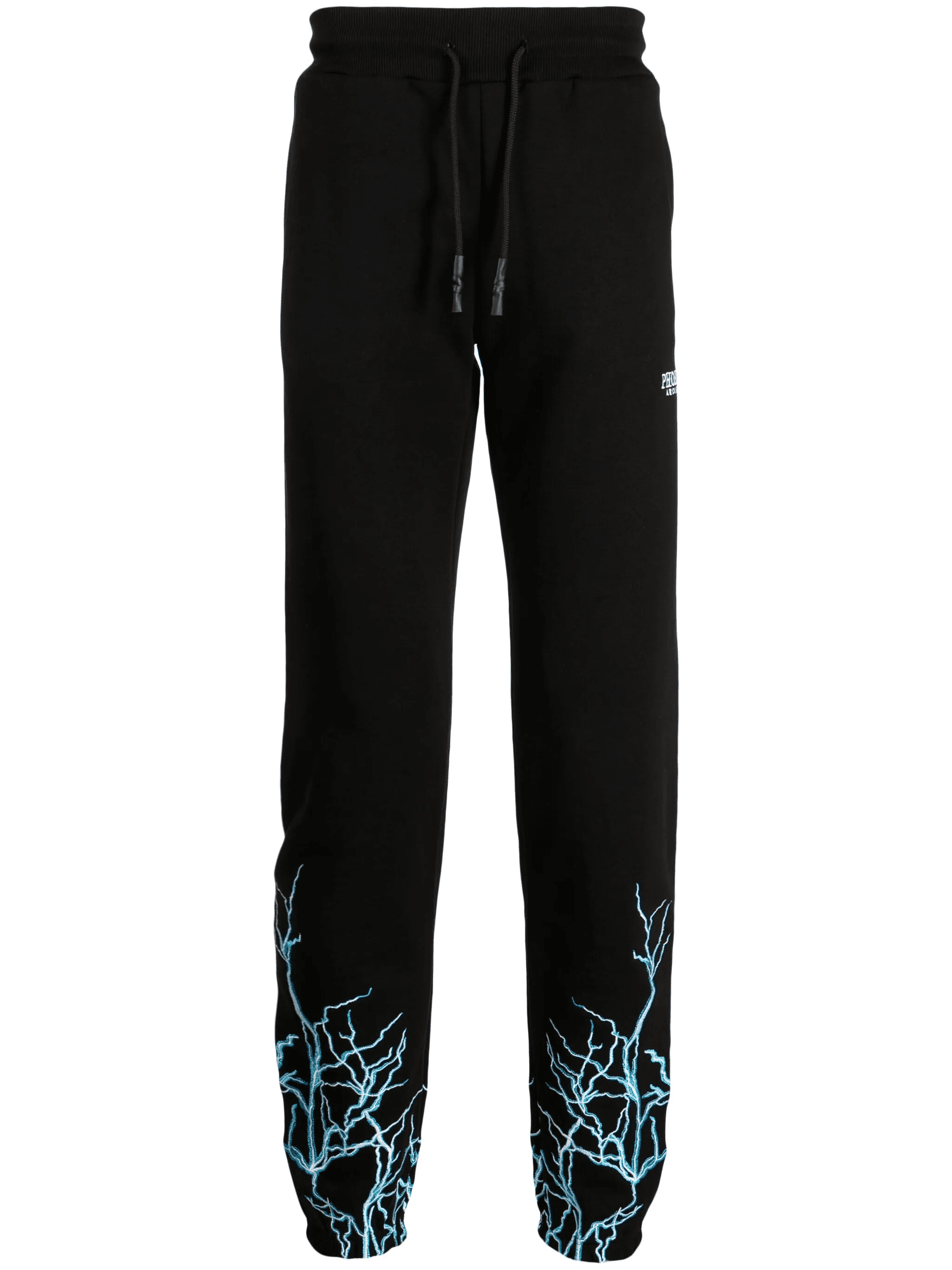 Lightning-print cotton track trousers - Image 1
