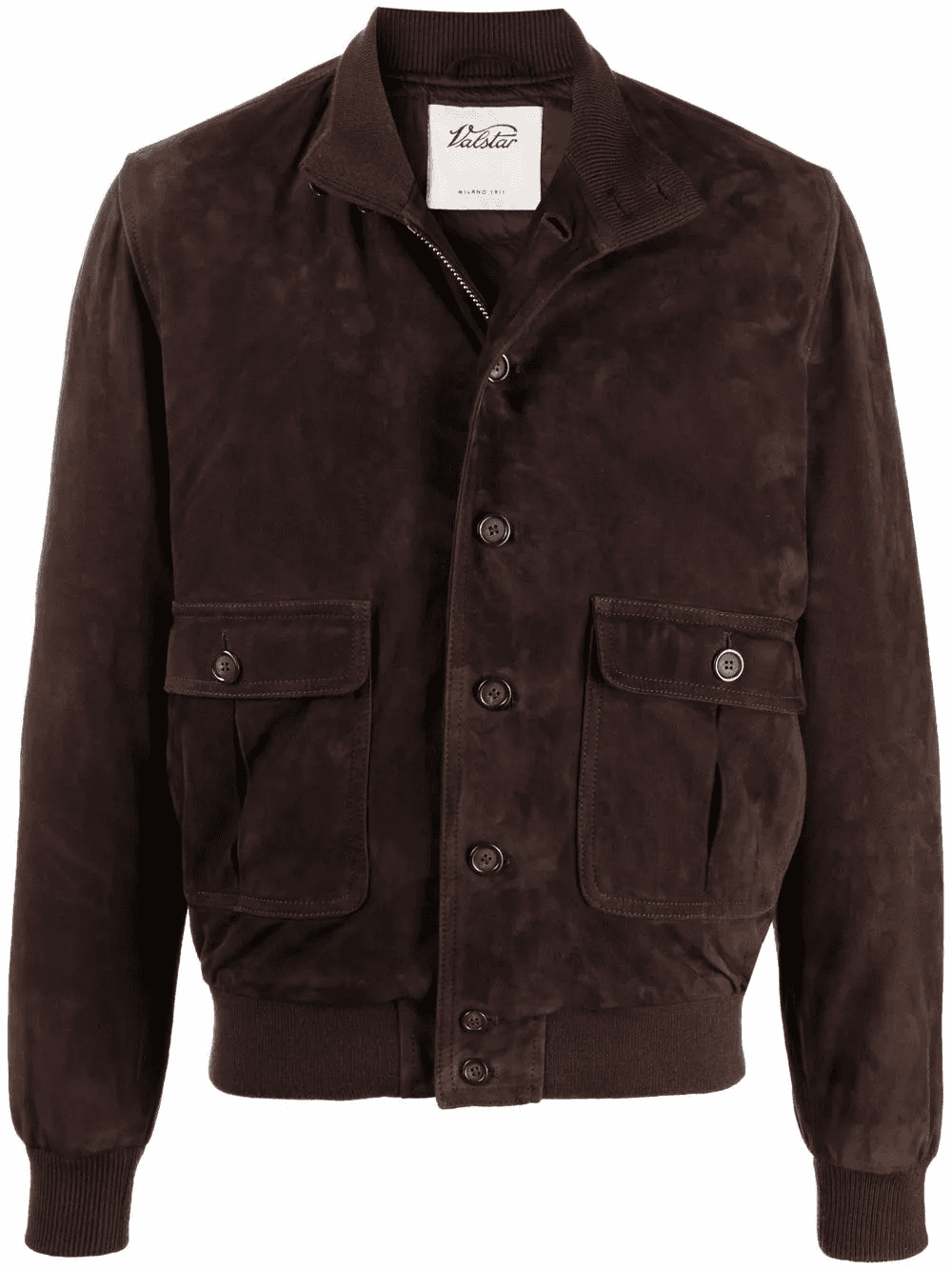 buttoned leather jacket - Image 1