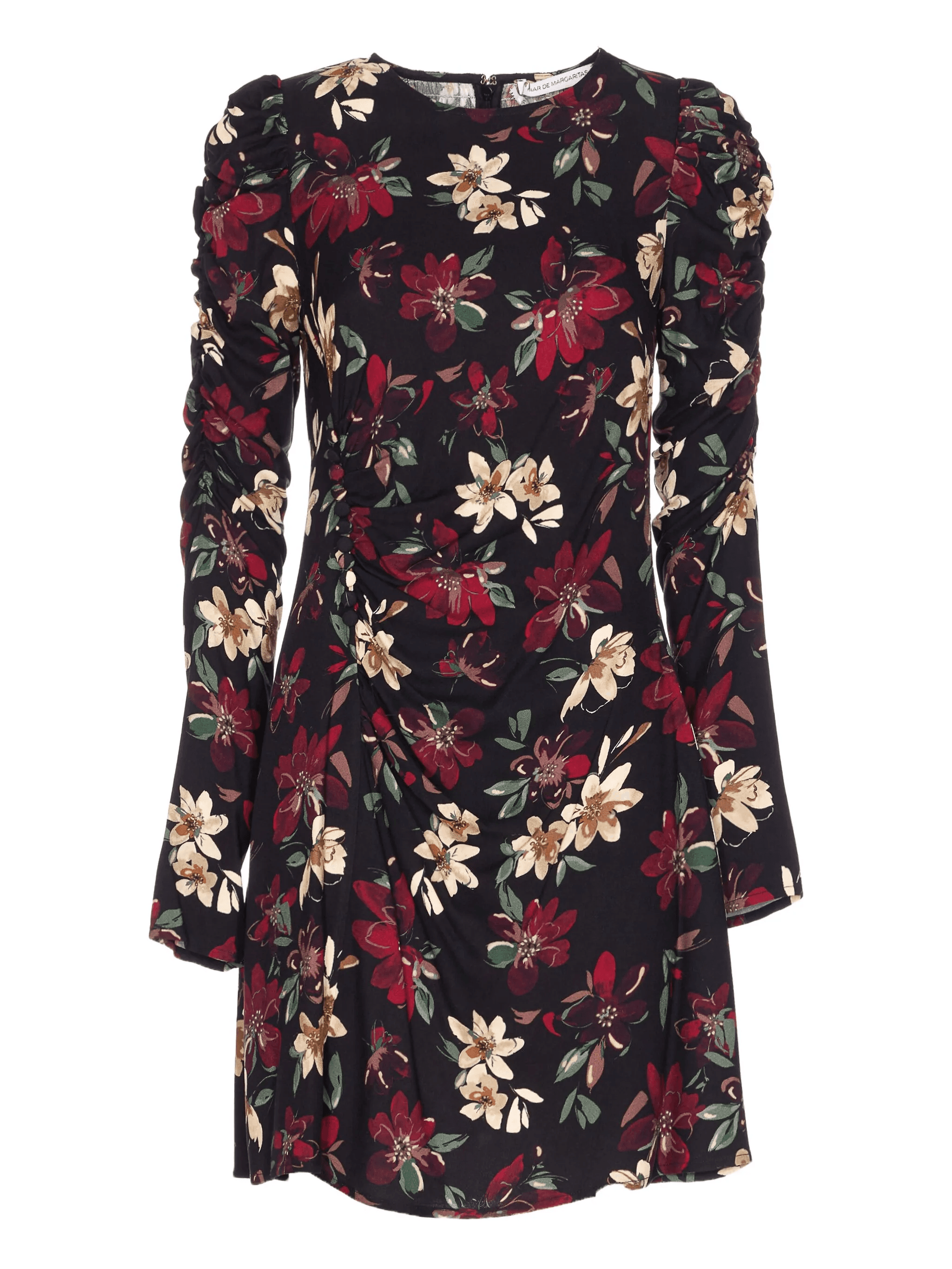 puff-sleeve floral print dress - Image 1