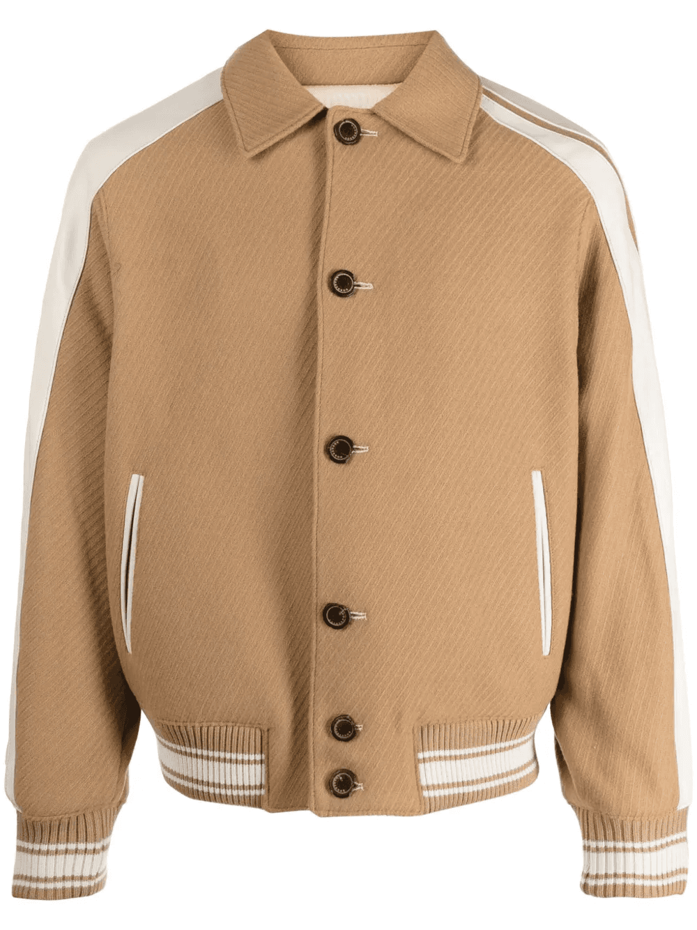 button-down ribbed bomber jacket - Image 1
