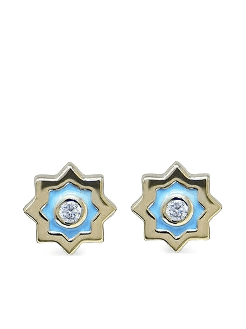 14K yellow gold Marrakesh diamond stud earrings - Image 1