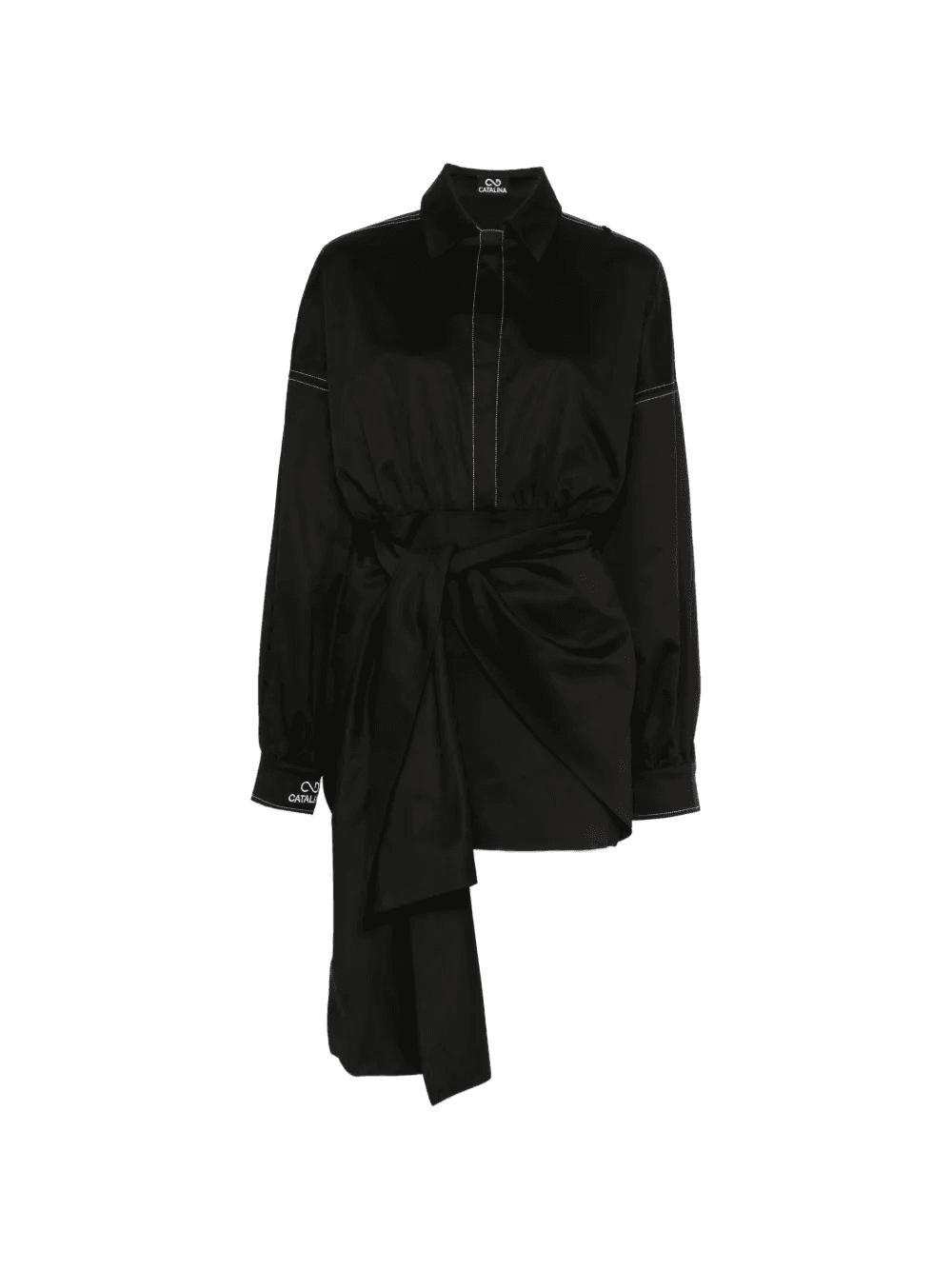 knot-detail shirt dress - Image 1