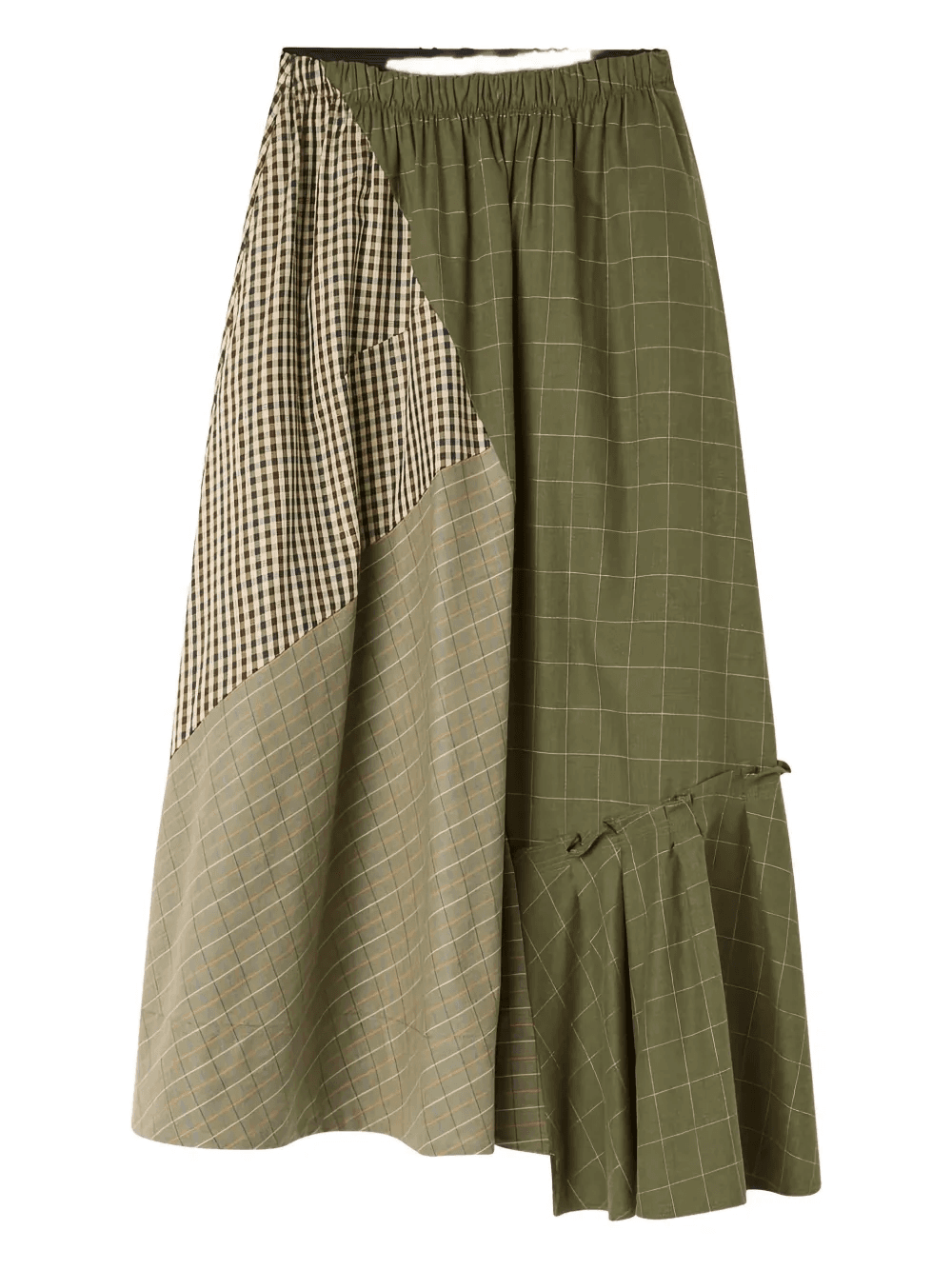 checked-pattern midi skirt - Image 1
