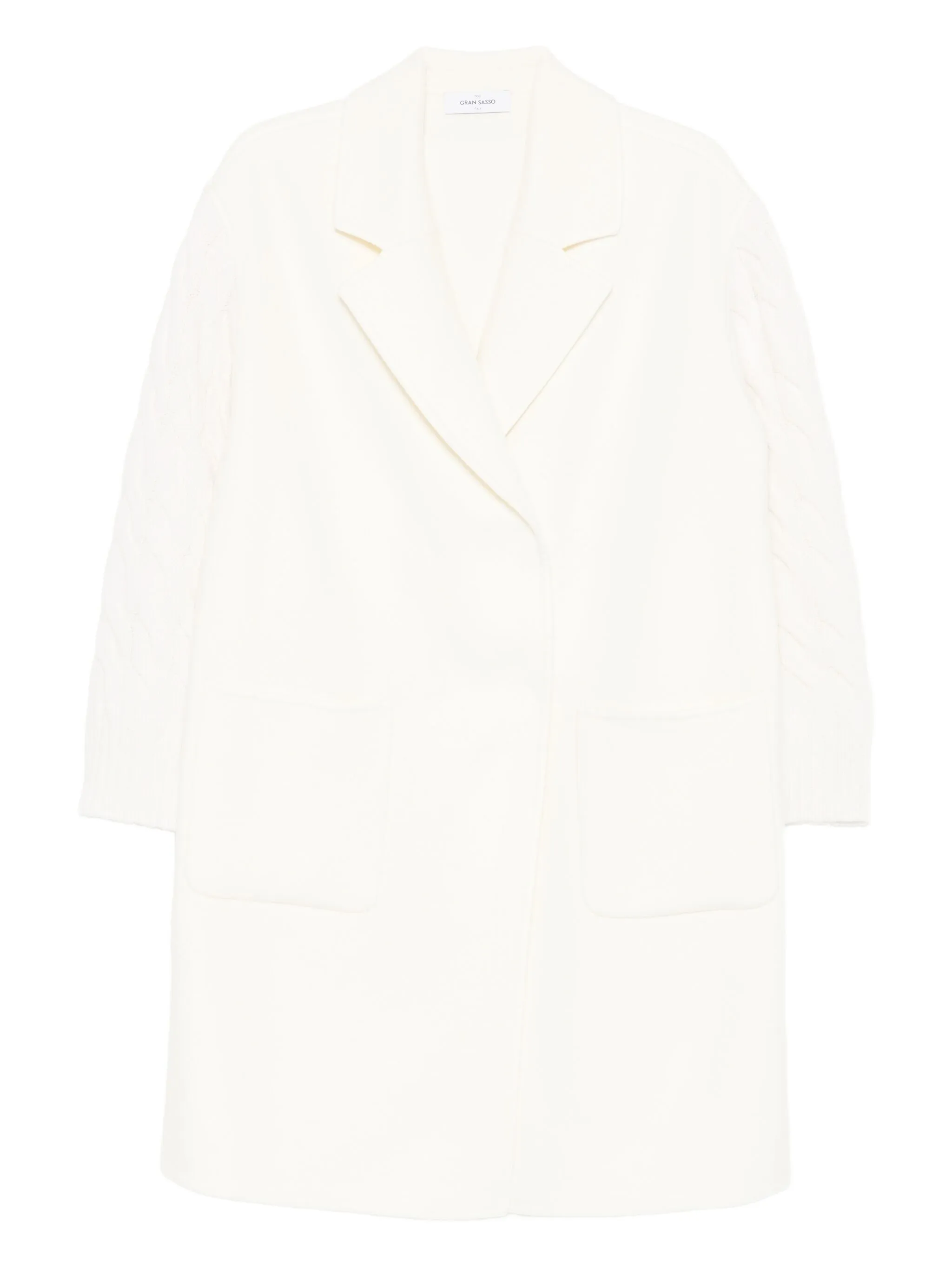 cable-knit panelled coat - Image 1