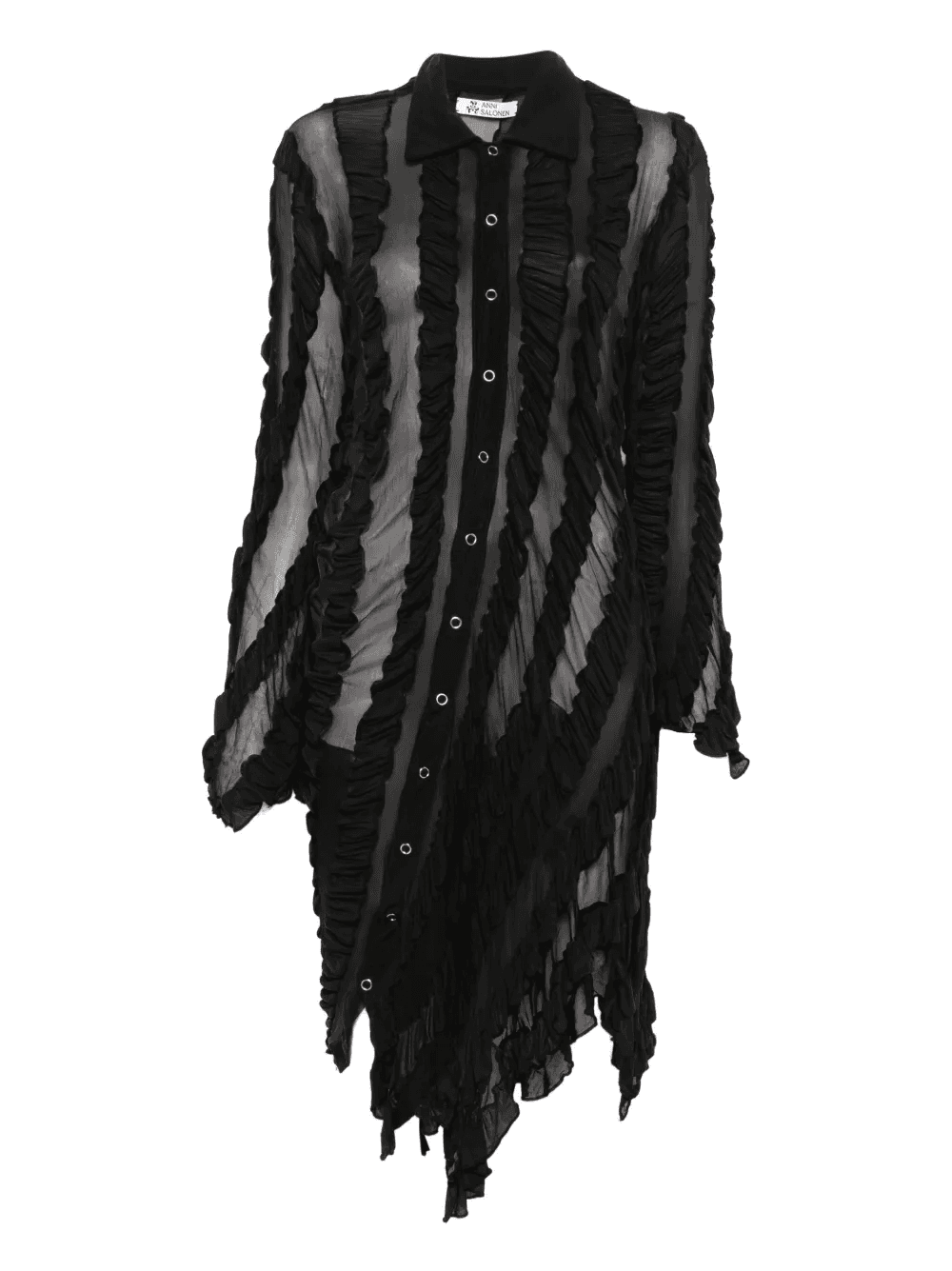 ruffled shirt midi dress - Image 1